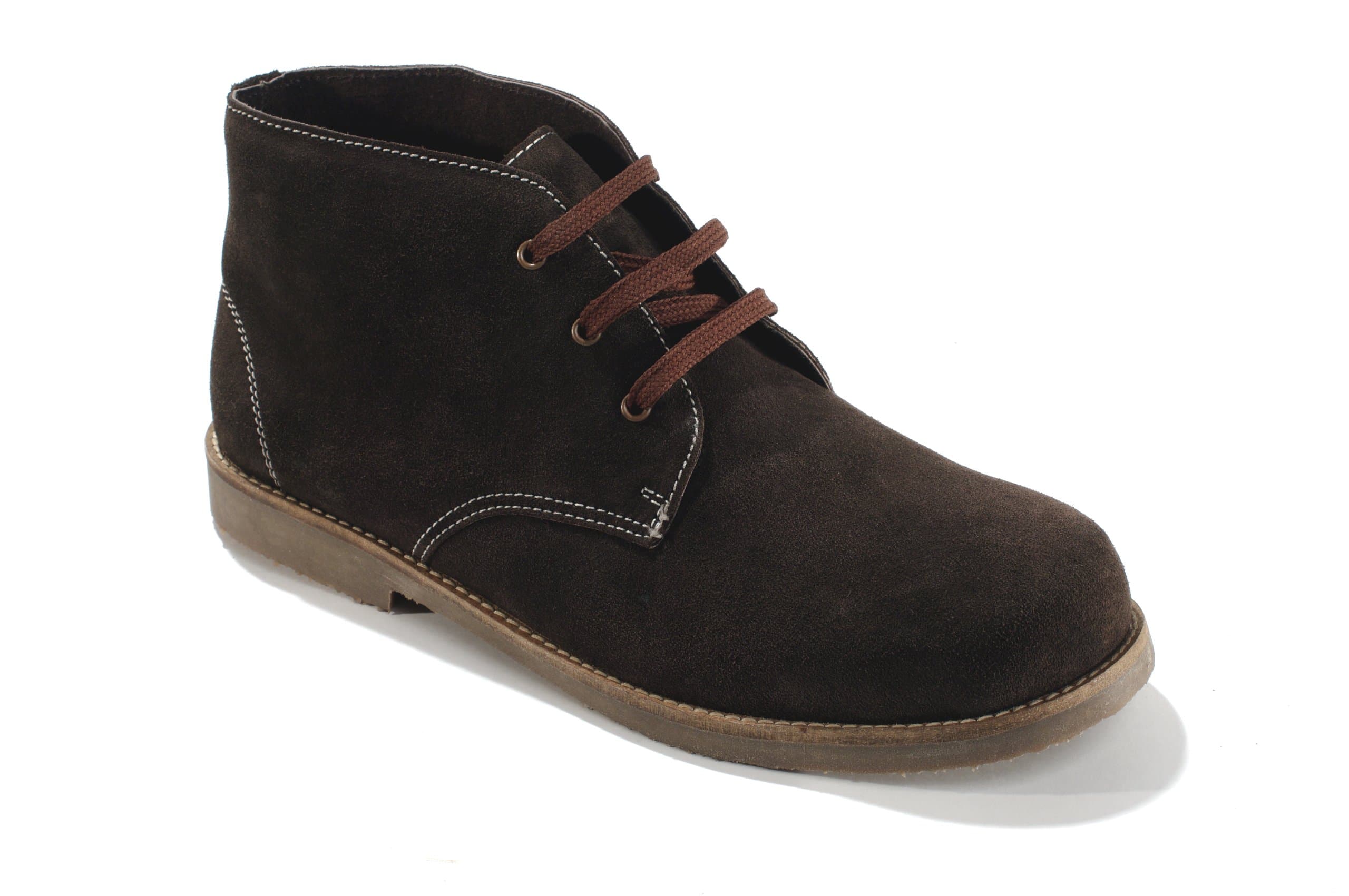 MENS EXTRA WIDE 4E FITTING DESSERT BOOTS (8, DARK BROWN) [Apparel]