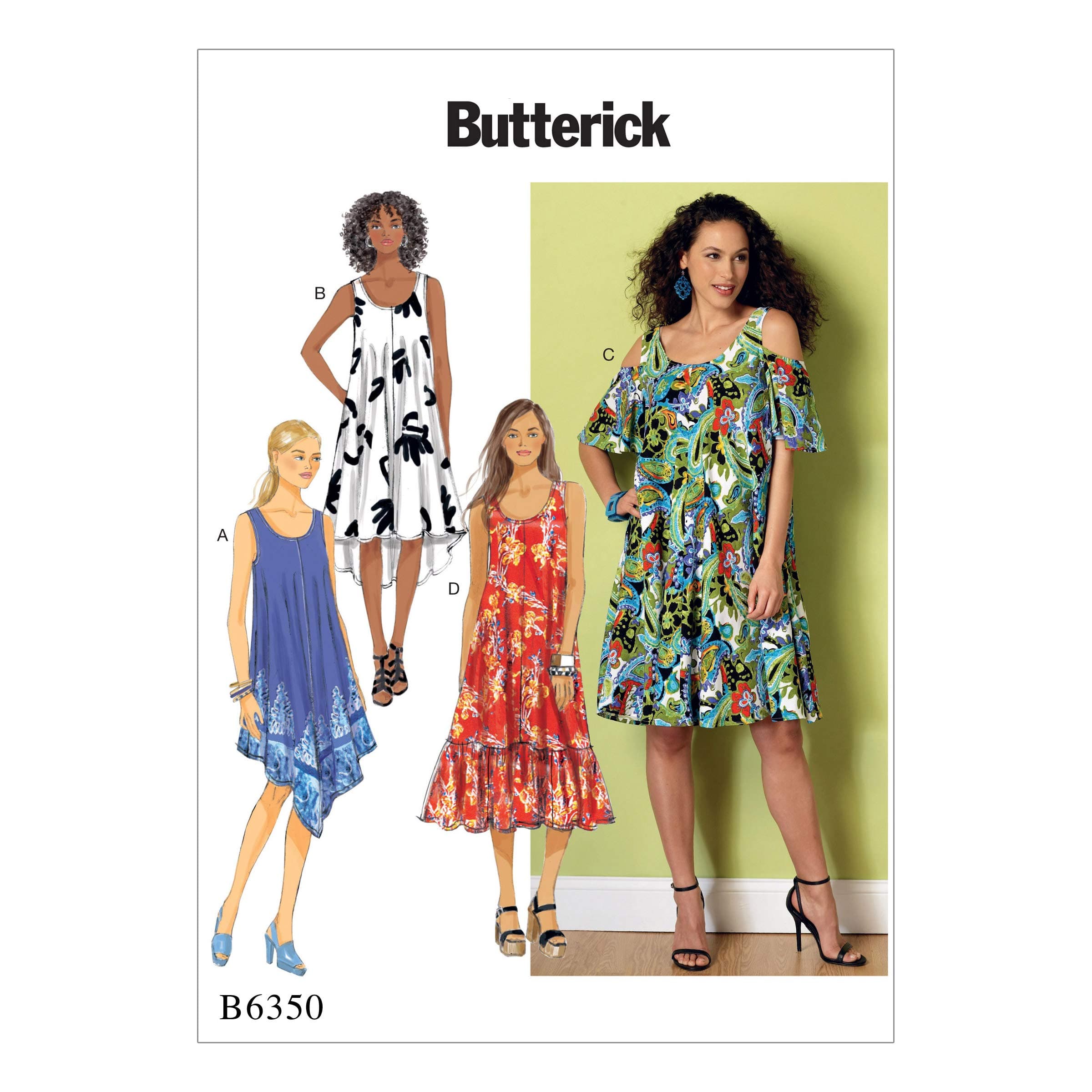 ButterickPatterns B6350-ZZ0 Misses Dress, Sizes Large - 2X-Large, ZZ (16-18-20-22-24-26)
