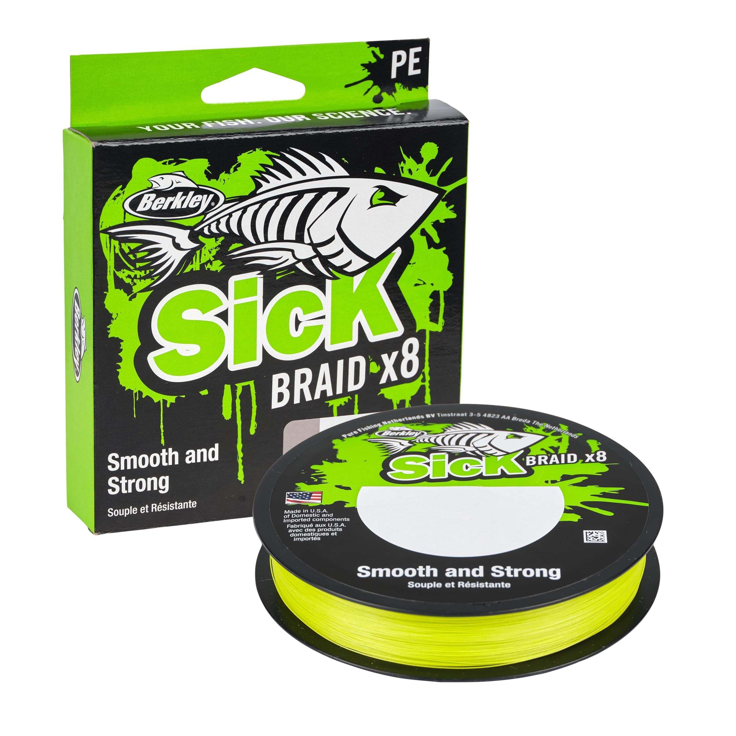 Berkley Sick Braid - 8 Strands Braided Fishing Line, Super Smooth 8 carrier Multifilament PE Braid Predator Fishing Lines 150/300m For Freshwater and Saltwater Sea Fishing