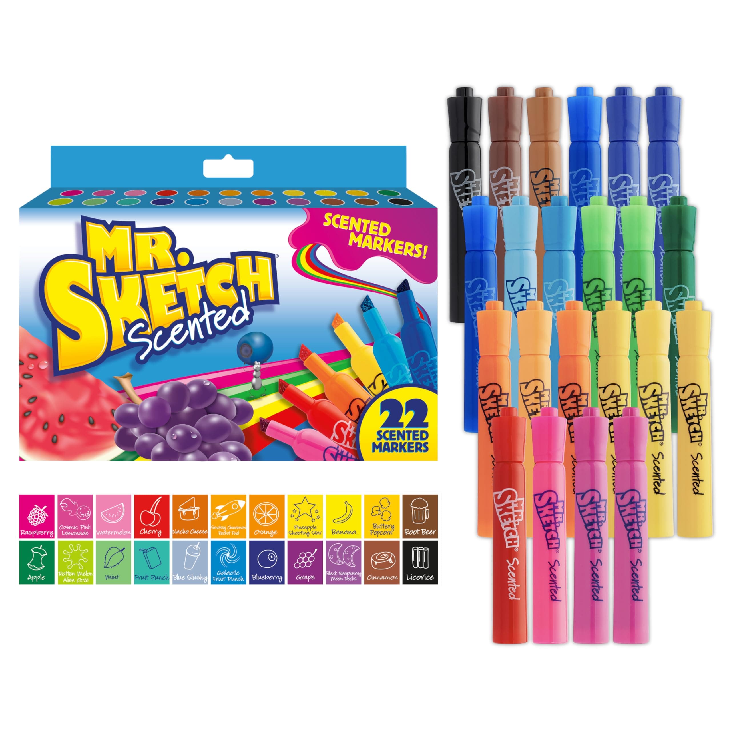 Mr. Sketch Chiseled Tip Marker, 22 Assorted Scented Markers (2054594)