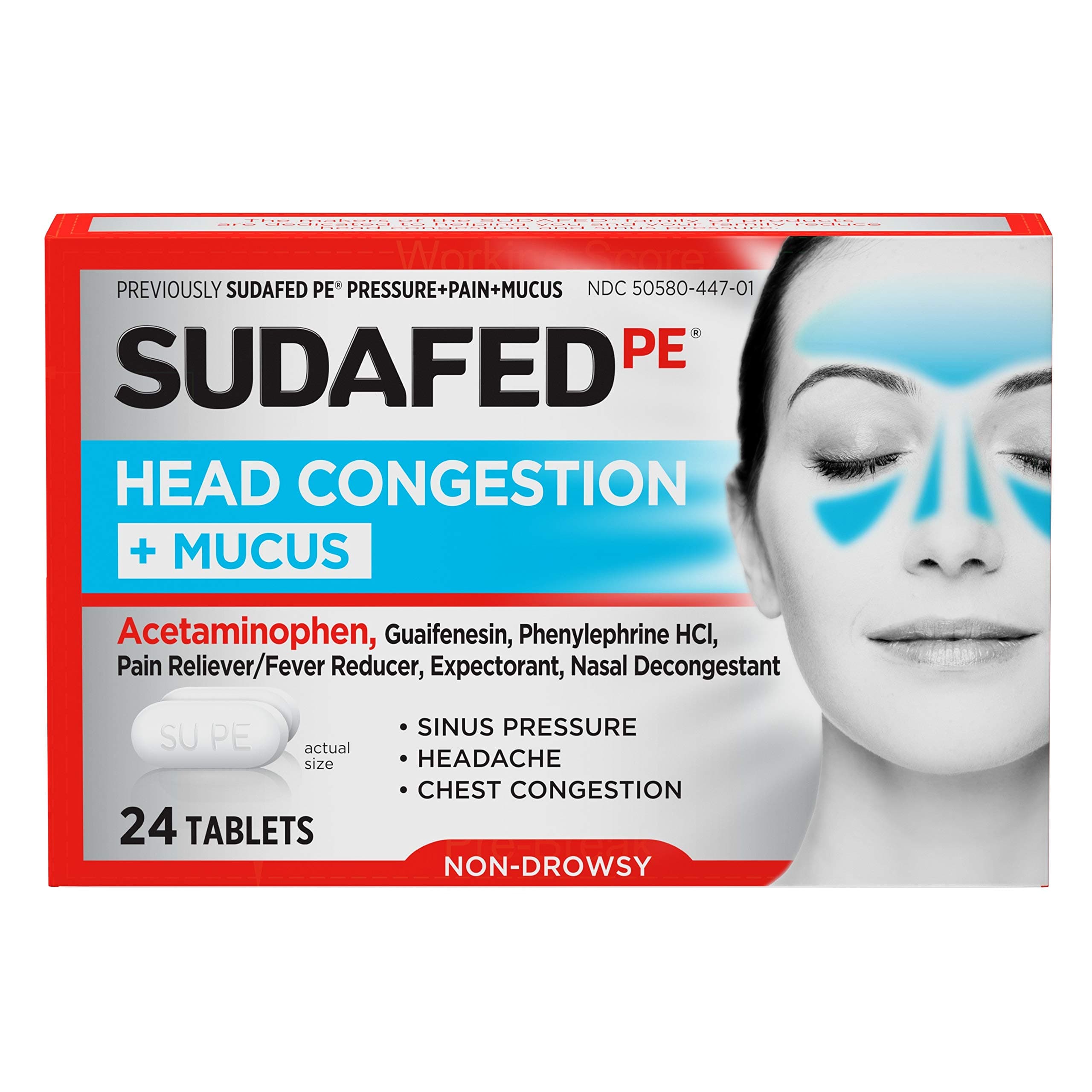 Sinus Pressure & Nasal Congestion Mucus Relief (24 Pieces)