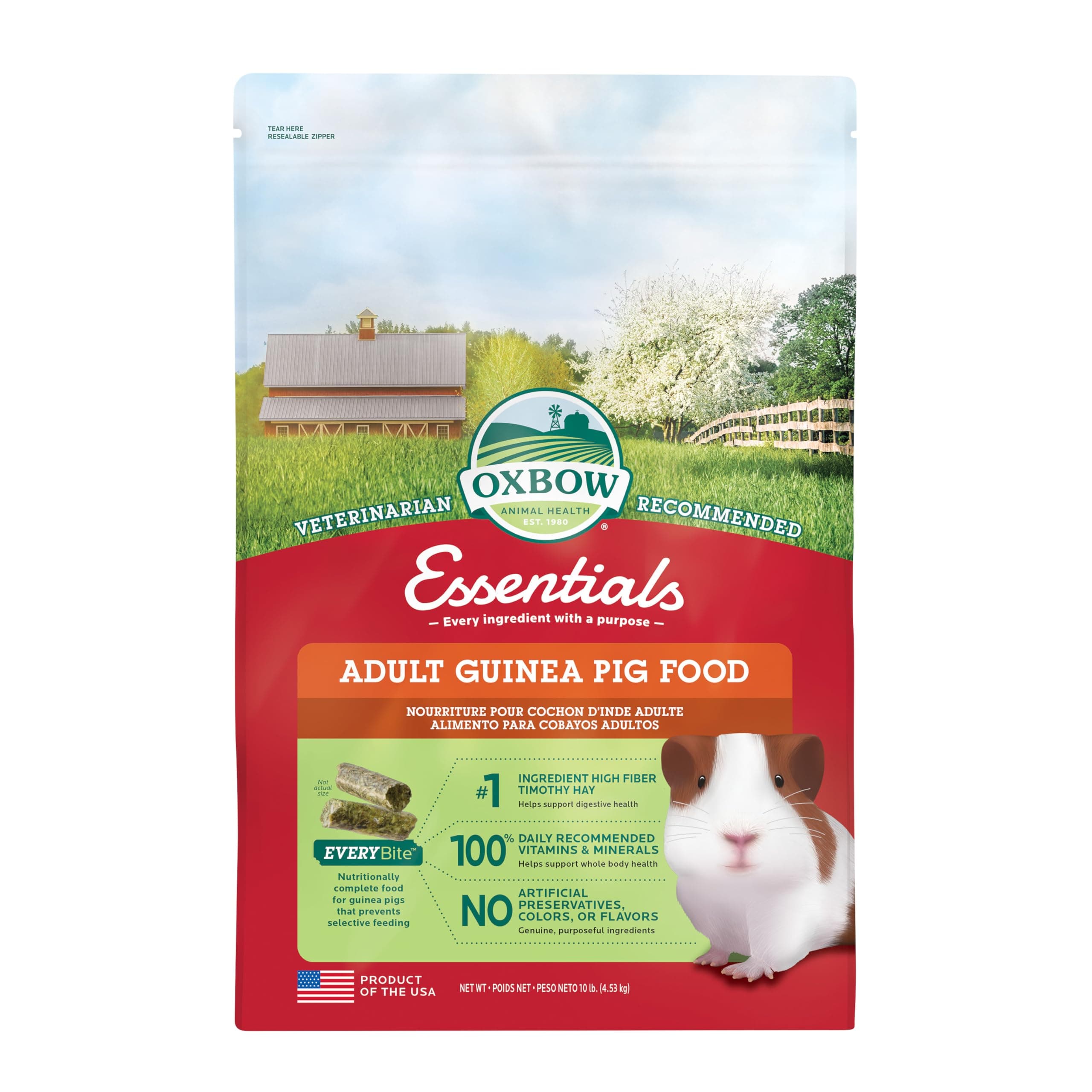 Oxbow Essentials Adult Guinea Pig (Timothy Based), 10-Pound Bag