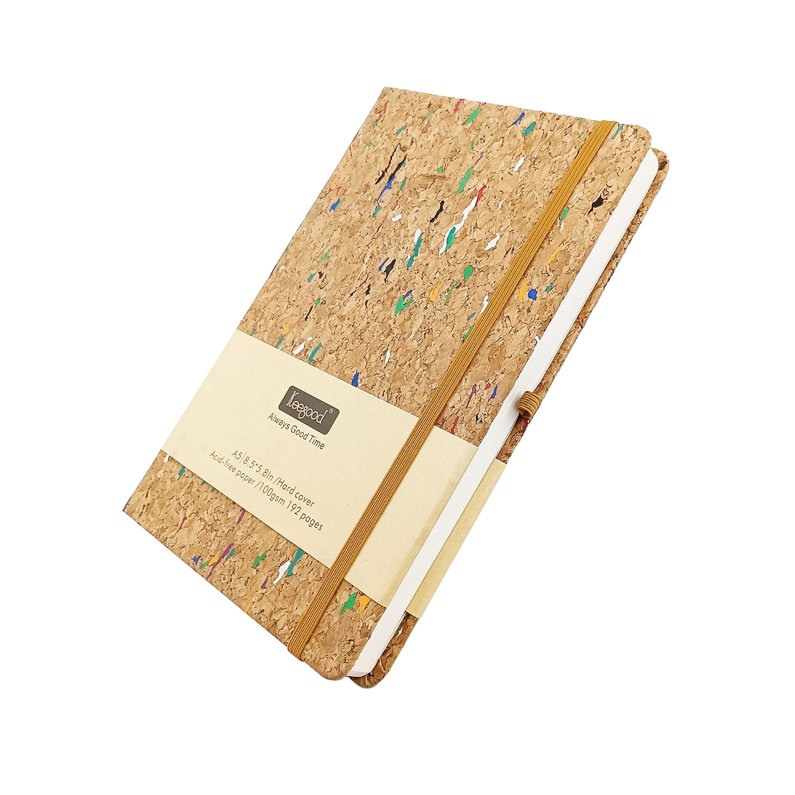 Lined Journal Notebook,Ruled Journals,192 Pages A5 8.5 x 5.8inches,100gsm Thick Paper,Hardcover Writing Notebooks with Pocket,Pen Loop Holder,Cork Journal for Student Gifts,Birthday Gifts