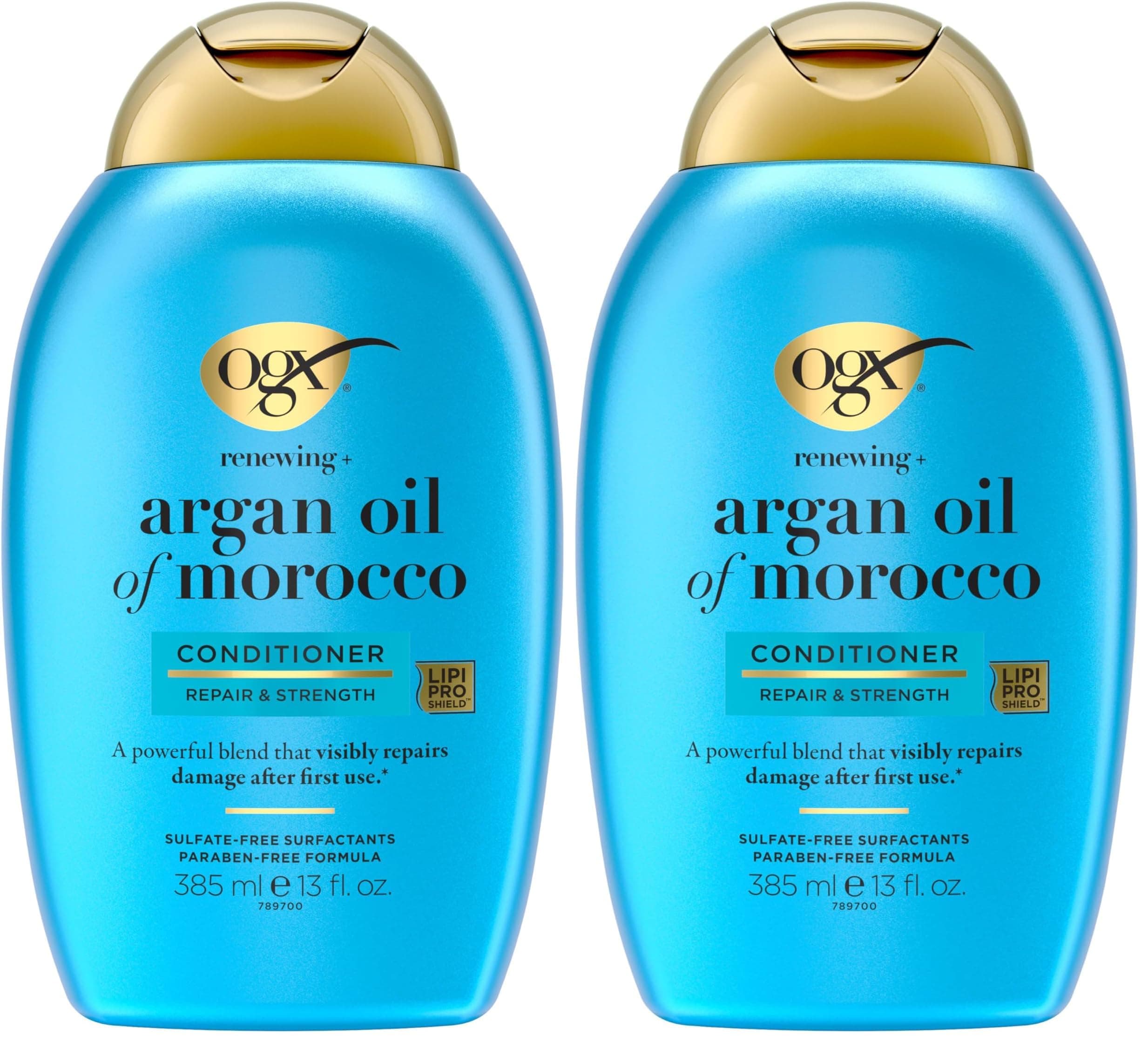 OGX Renewing + Argan Oil of Morocco Conditioner, Repair Conditioner & Argan Oil Helps Strengthen & Repair Dry, Damaged Hair, Paraben-Free, Sulfate-Free Surfactants, 13 fl. oz (Pack of 2)