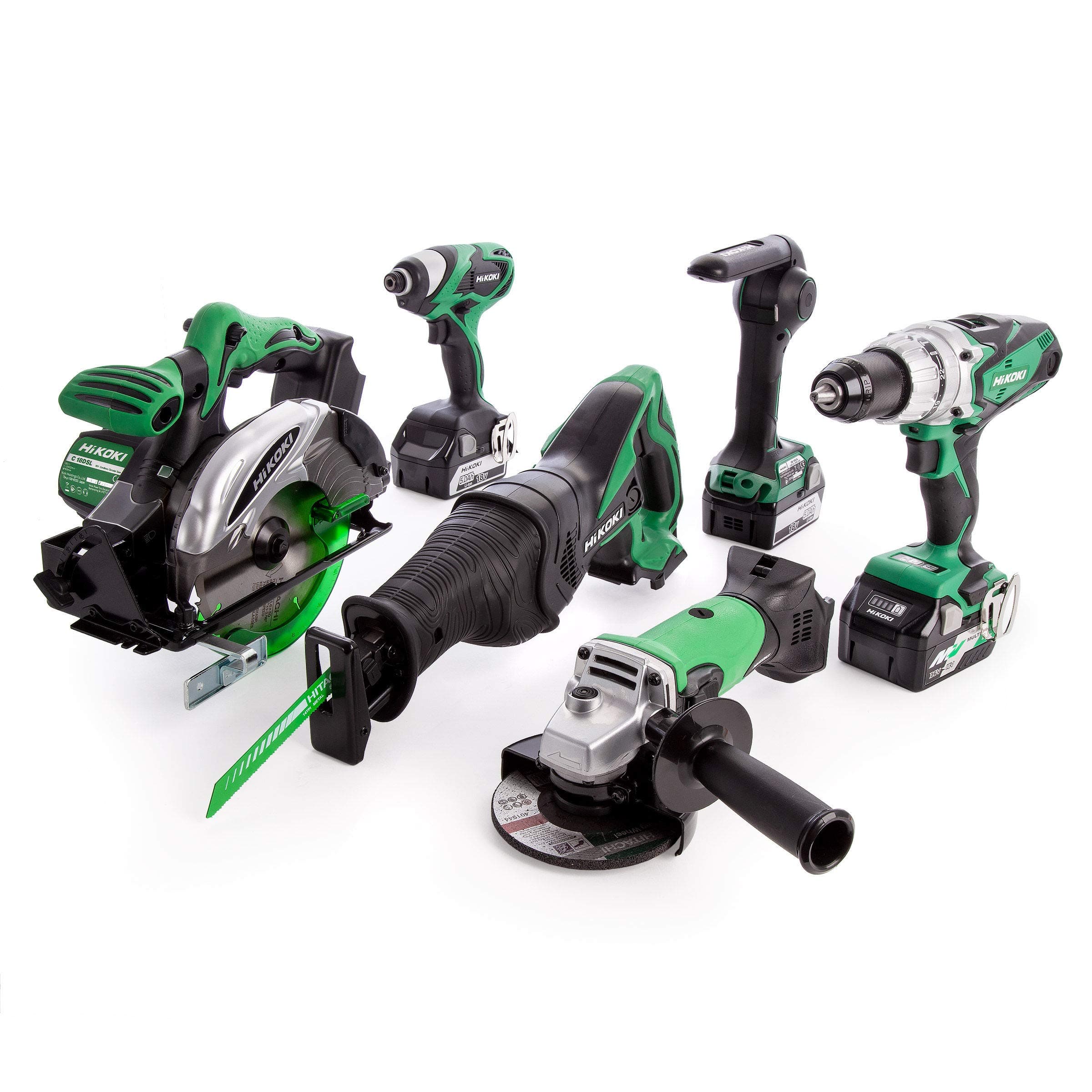 HiKOKI KTL618S2JJ3Z 6 Piece 18V Cordless Kit with Recip Saw (1 x 36V + 2 x 18V Batteries)