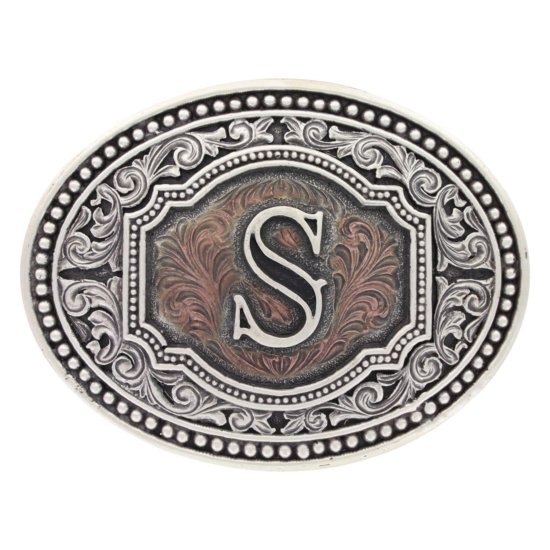 Montana SilversmithsMen's Initial Two Tone Cameo Attitude Western Oval Belt Buckle