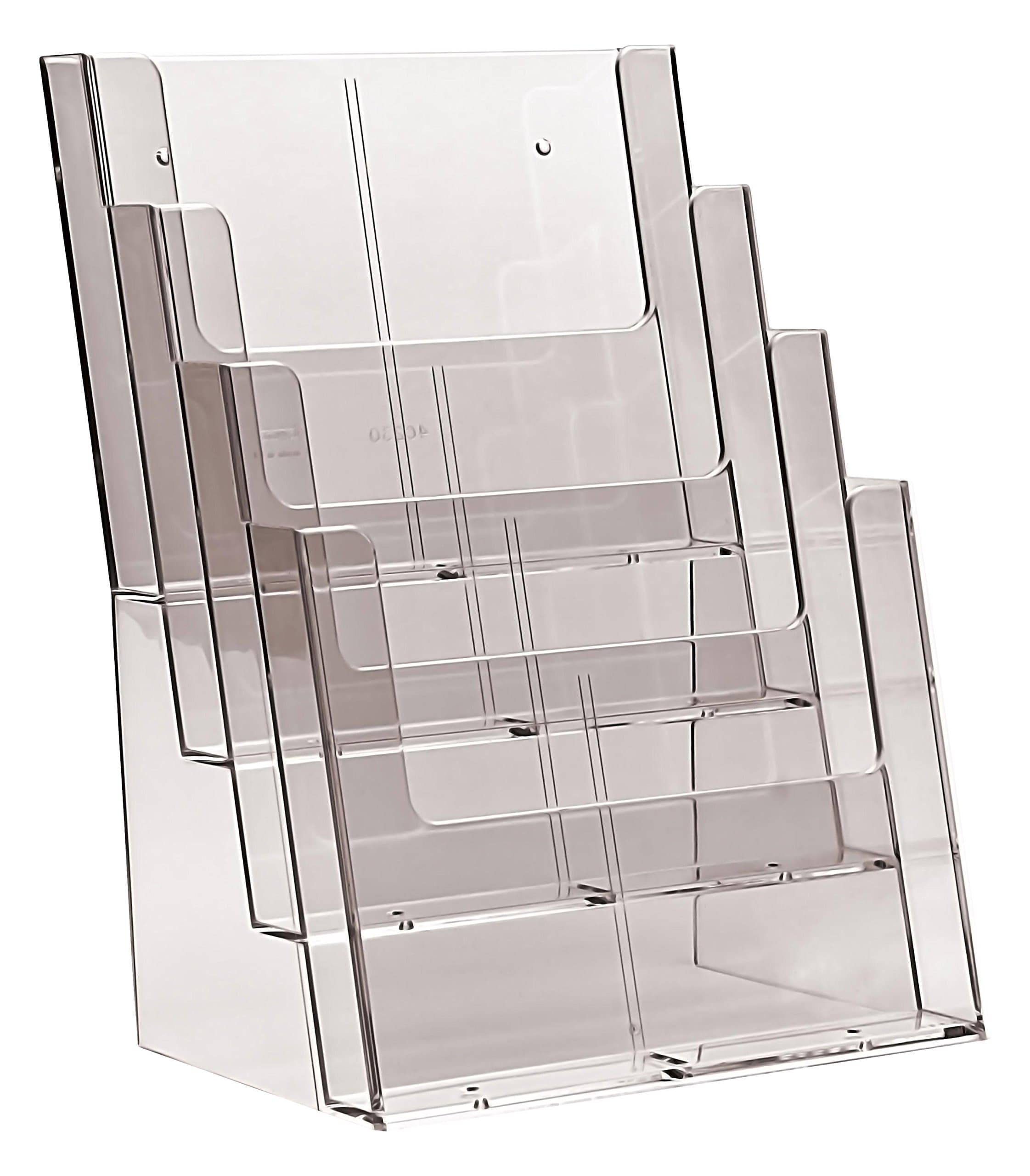 Taymar 4C230 Four Tier Counter Top Leaflet/Brochure Holder to Display A4 Portrait or DL Size Literature.