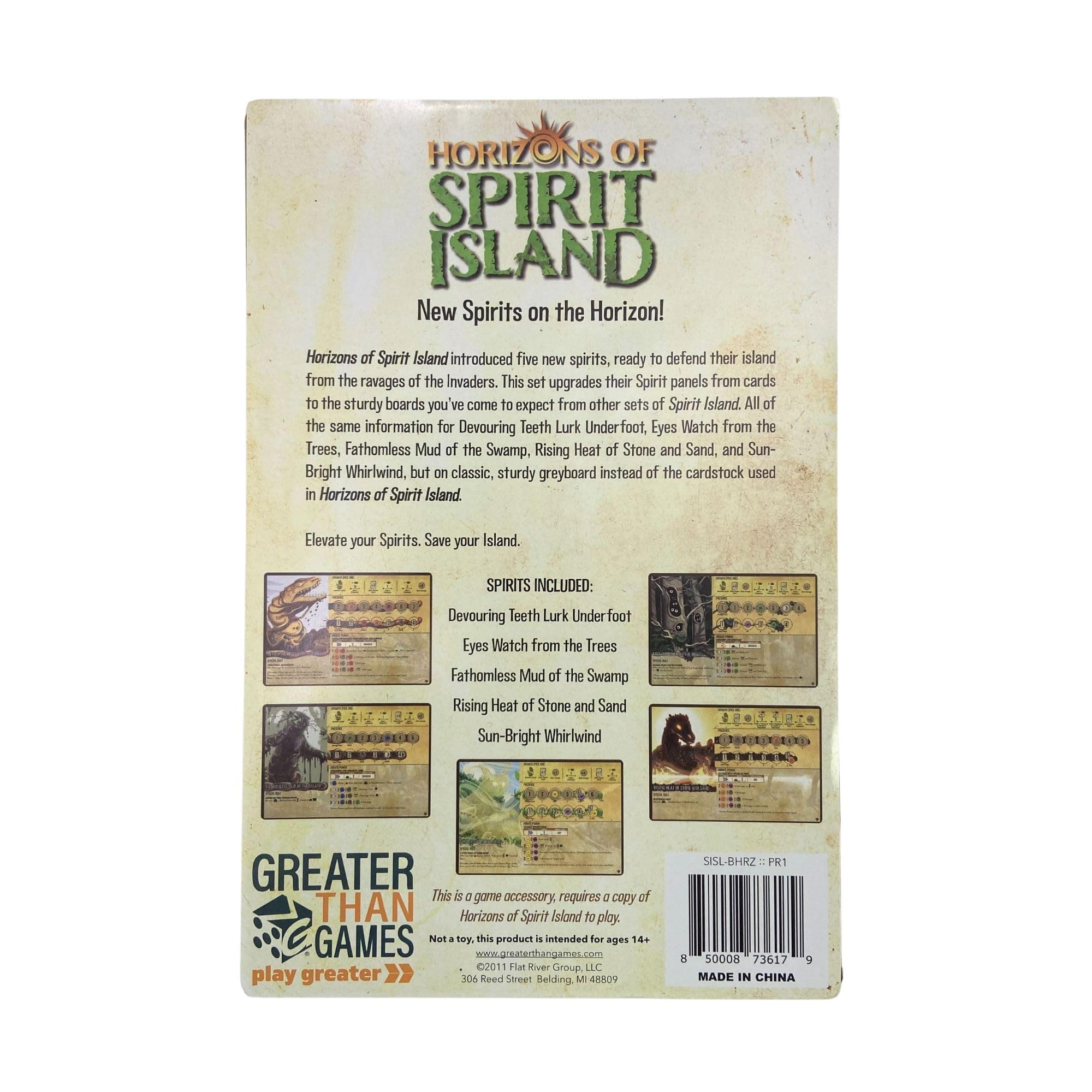 Greater Than Games Horizons of Spirit Island Punchboard Panels Cooperative Strategy Board Game Accessory Premium Component Upgrade
