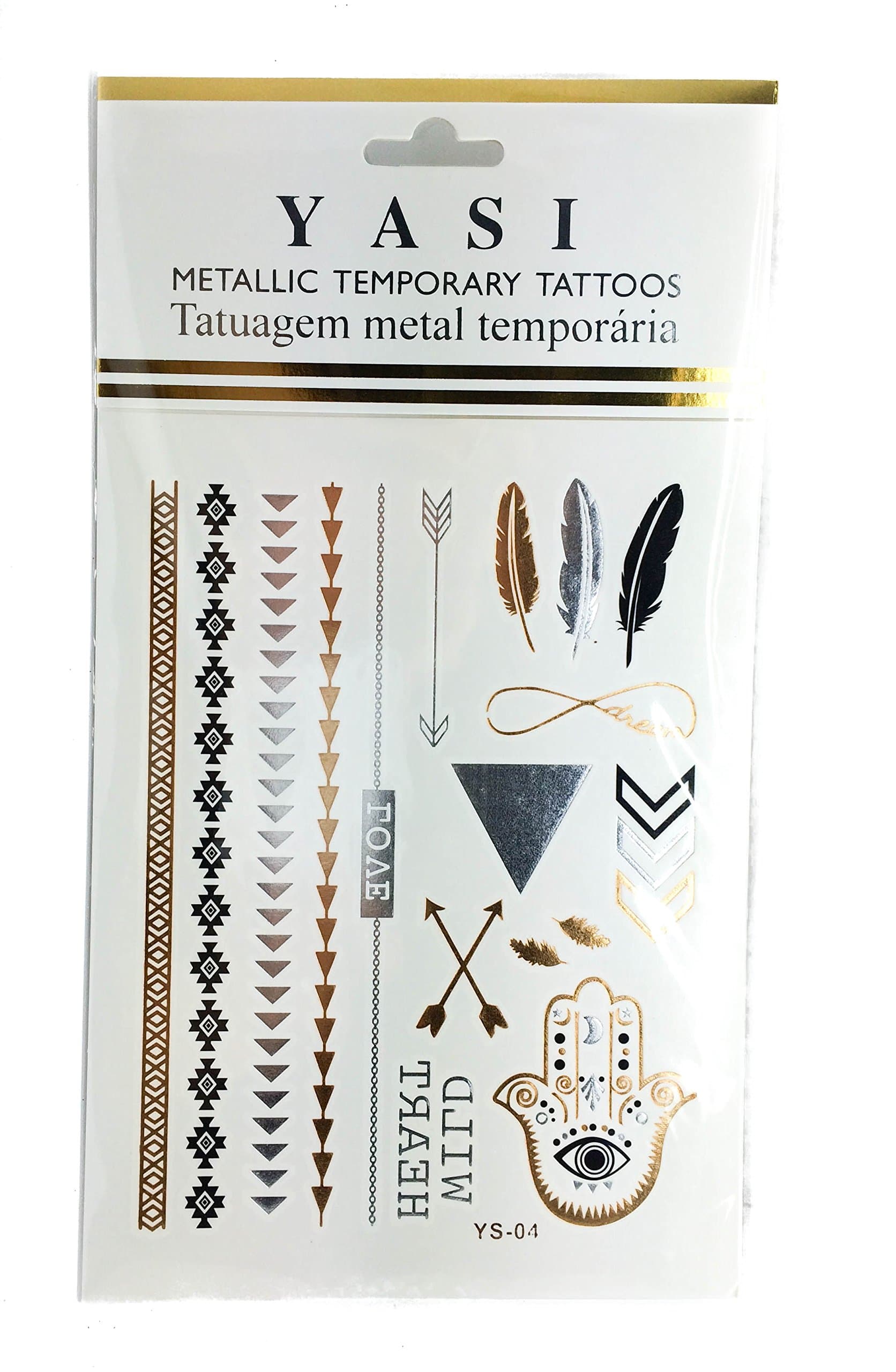Yasi Metallic Temporary Tattos -Wild Heart YS-04