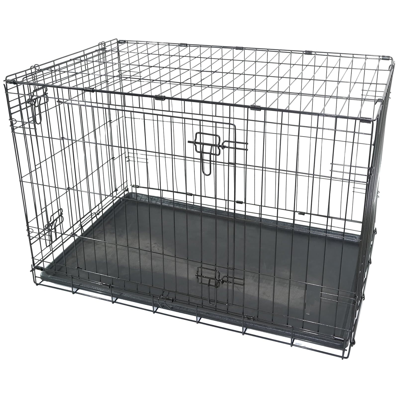 Black Metal Folding 36" Pet Crate Dog Crate Cage Transport