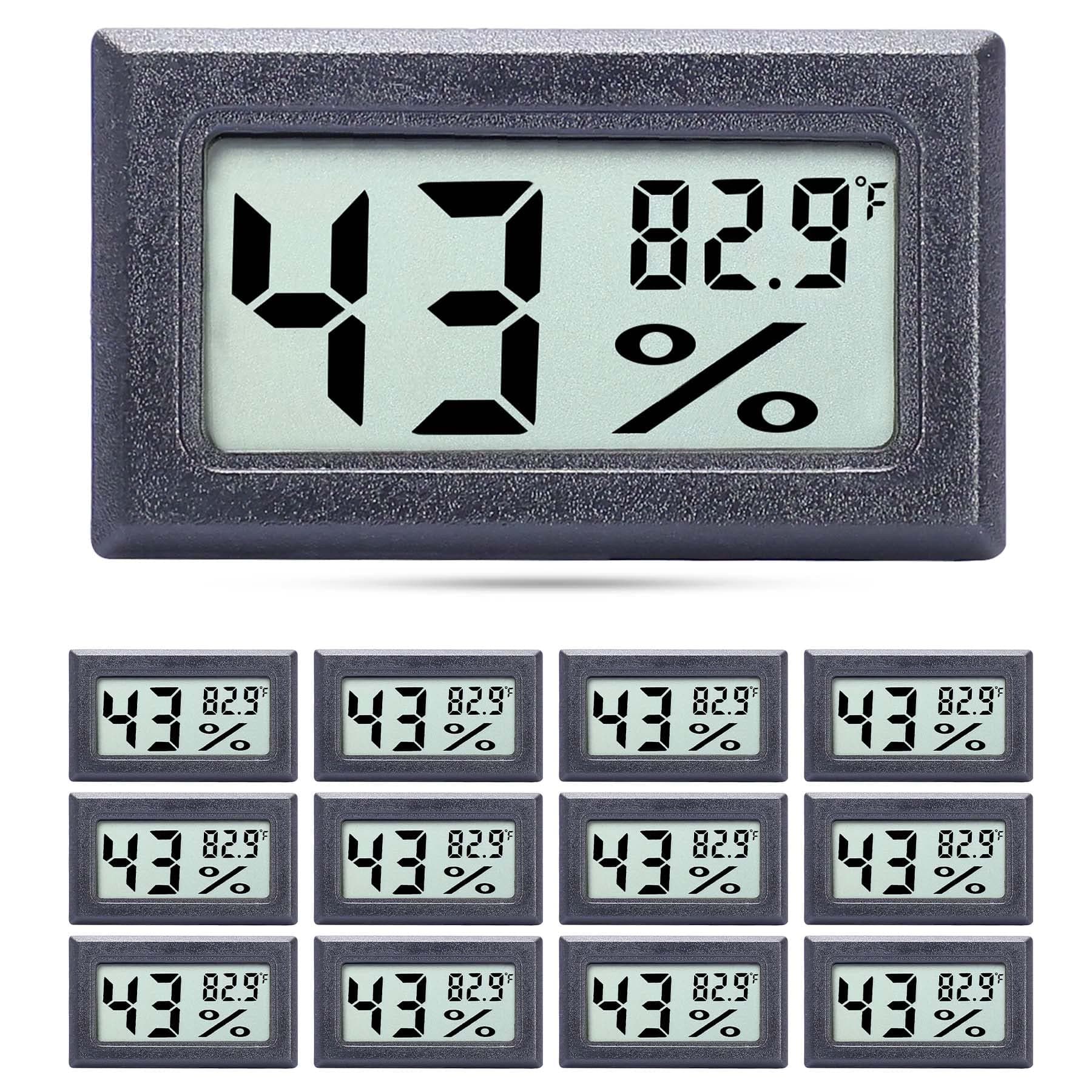 Goabroa 12 Pack Mini Hygrometer Thermometer, Digital Indoor Humidity Gauge Monitor with Temperature Meter Sensor Fahrenheit (ââ€žâ€°)