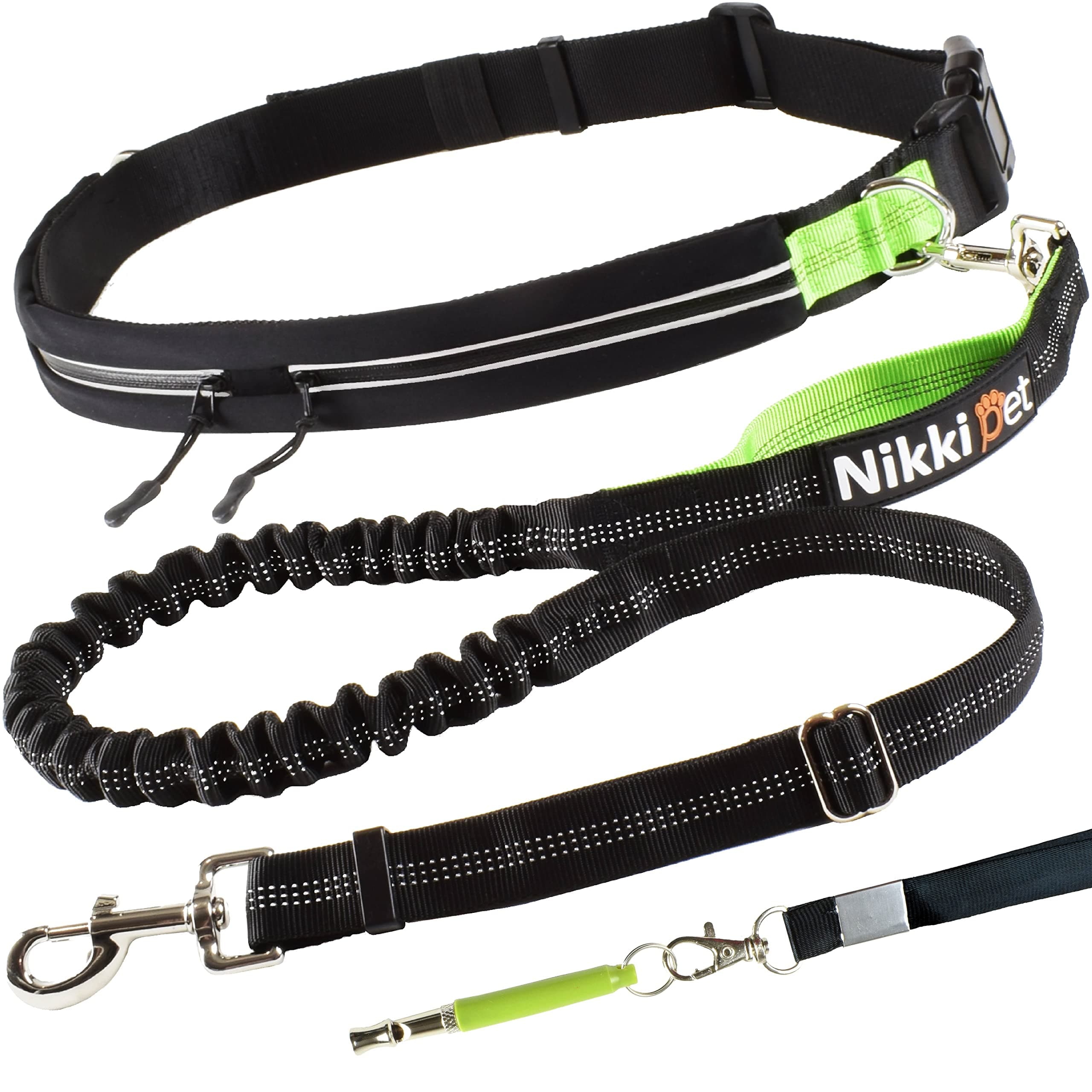 Jogging dog leash: sports, water resistant, reflective, elastic leash, length: 120 cm, free: e-book
