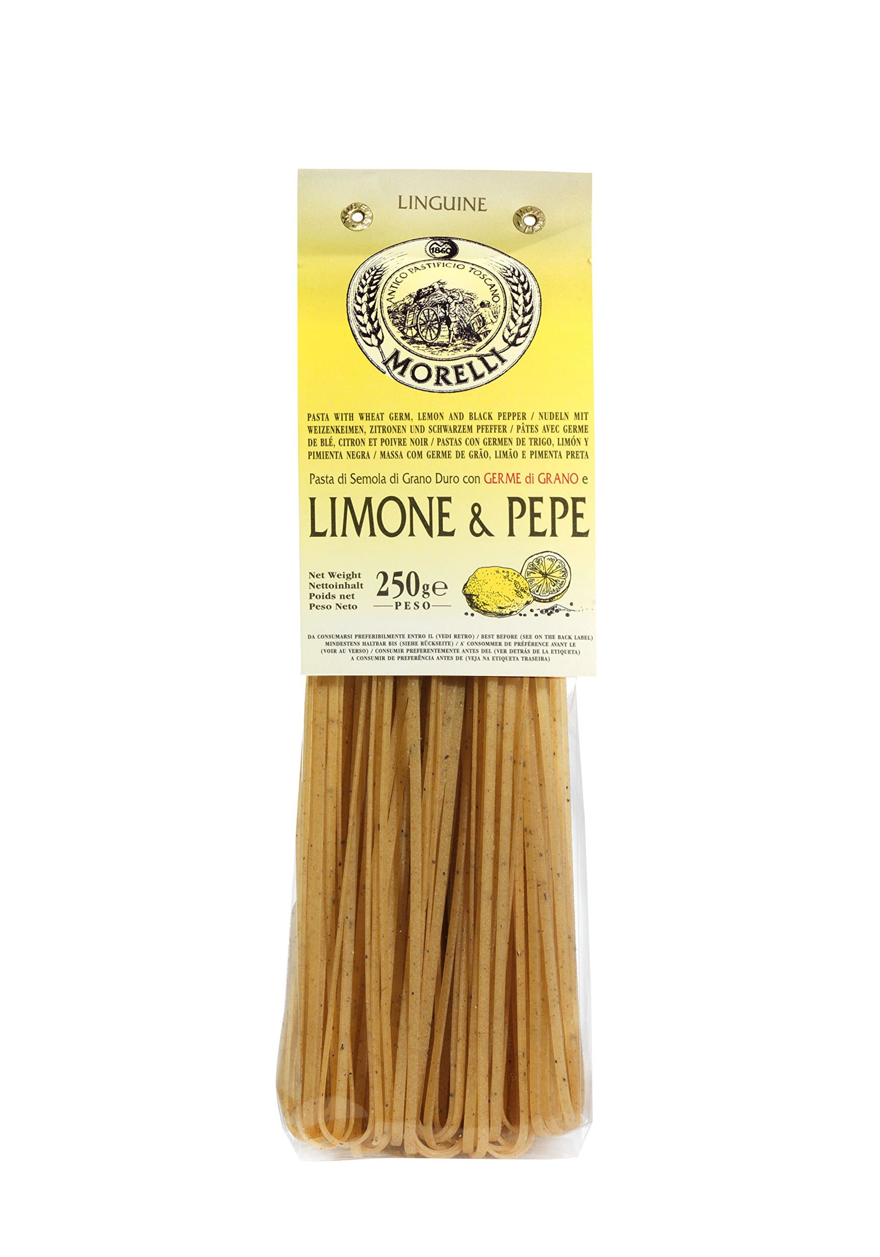 Antico Pastificio Toscano Morelli - linguine Lemon and Pepper - Pack of 4 Packs (4 x 250g)