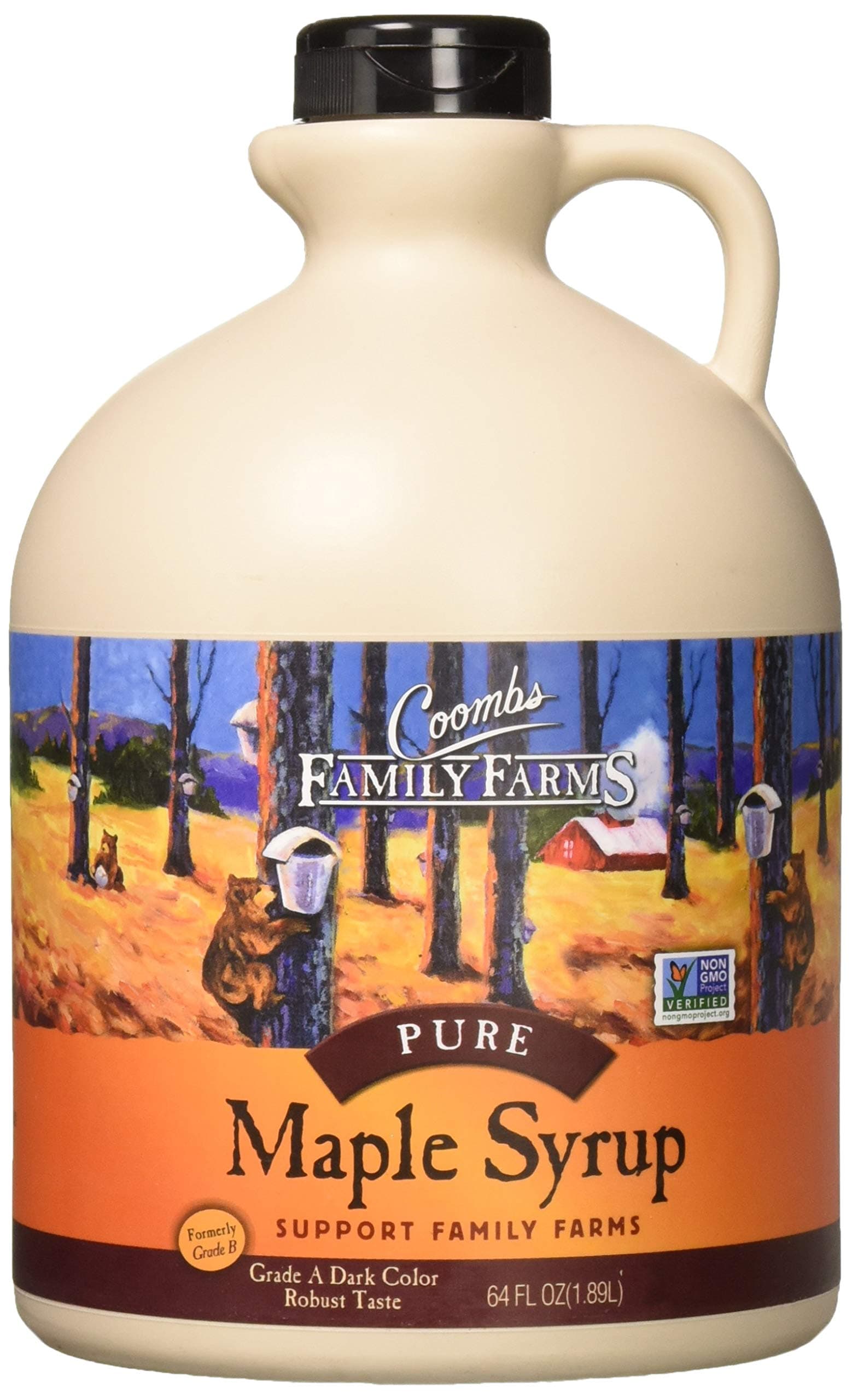 Coombs Maple Syrup, Grade A Dark Color Robust Taste 64 Fl Oz