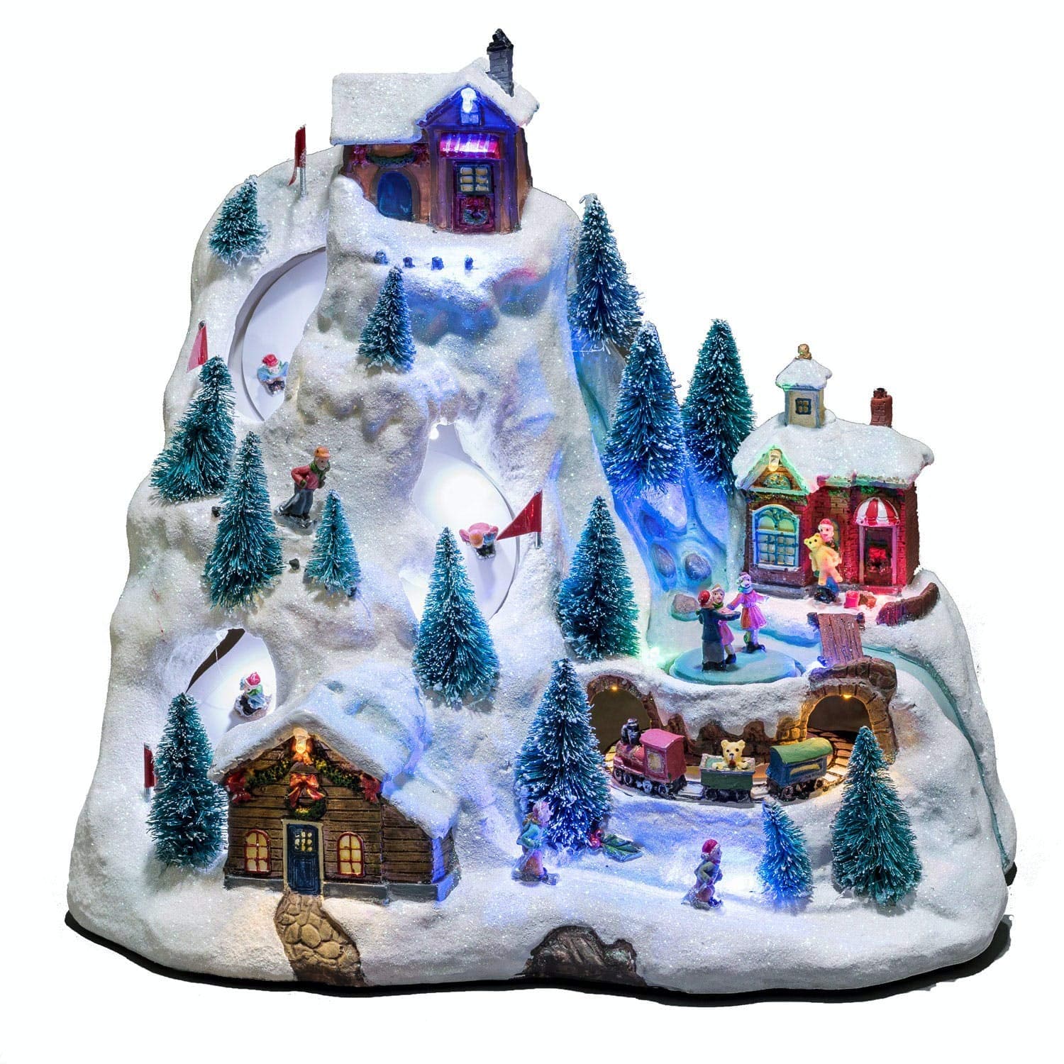 Konstsmide LED Animated Musical Christmas Scene : Mains or Battery : Ski Mountain : 3403-000