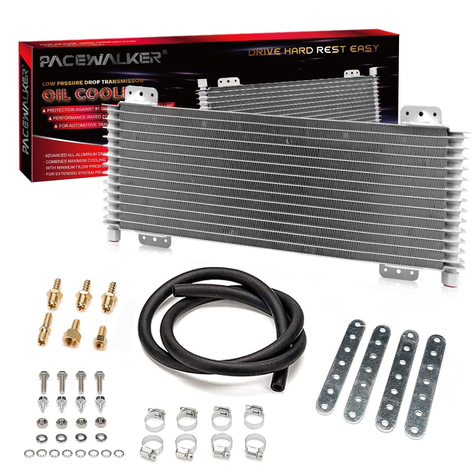 Transmission Oil Cooler 40,000 GVW Low Pressure Drop LPD47391 47391 with Mounting Hardware