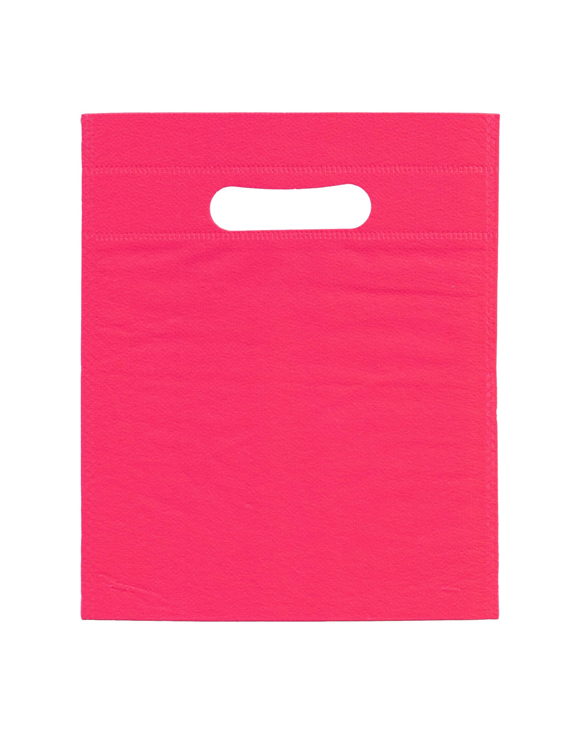 200 pieces Pink 8" by 10" Inches Non-woven Bags Party Bags Gift Bags With Handle Environmentally friendly - Pink Colour