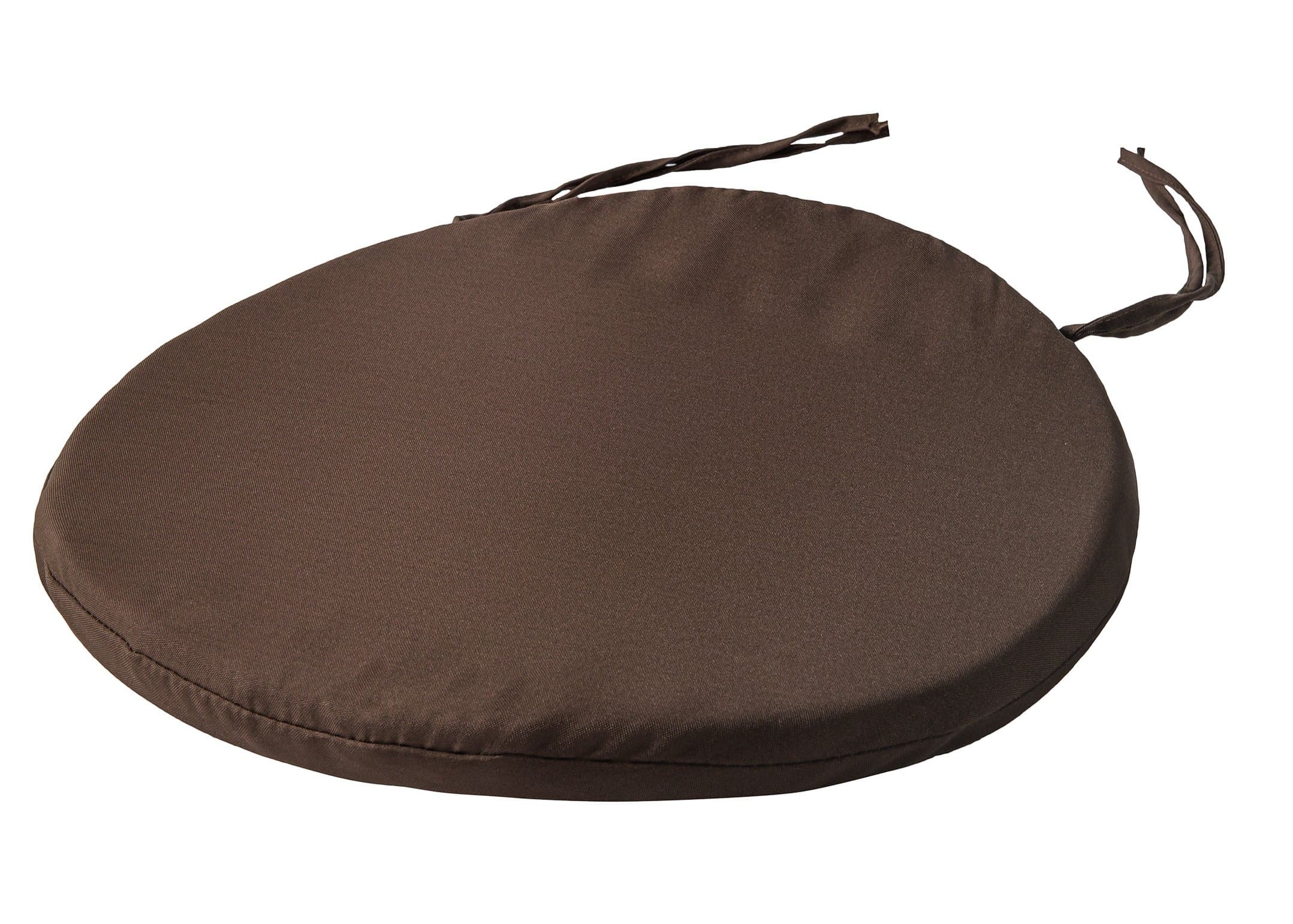 Round Bistro Circular Chair Cushion With Ties Seat Pads For Dining Chairs Kitchen Garden Italian Fabric Removable Cover Indoor Outdoor Seat Pad Cushions Living Room Patio Office Shop BROWN
