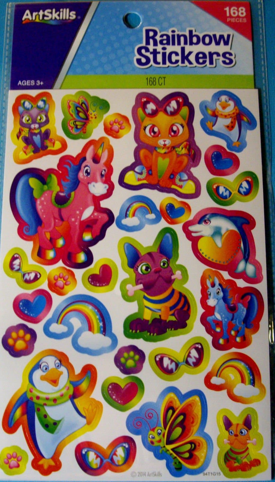 New 168 pc Rainbow Stickers Unicorn Penguin Dolphin Dog Cat Heart ARTSKILLS Supplier:rorysetc