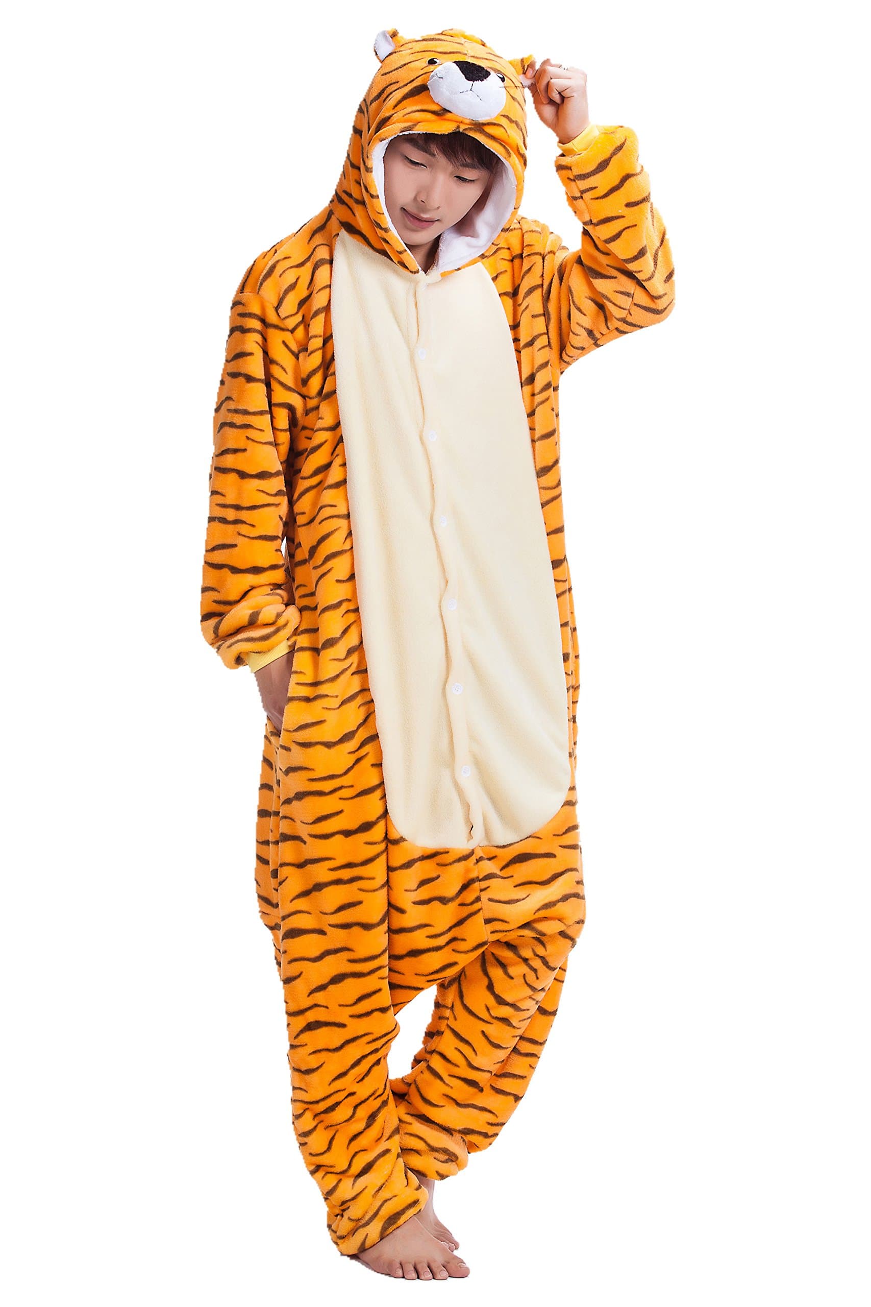 Adult Tiger Suit Pajamas Kigurumi Hoodie Jumpsuit Playsuit