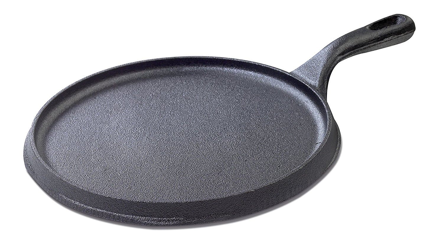 IMUSA USA Preseasoned Cast Iron Comal 9.5-Inch, Black