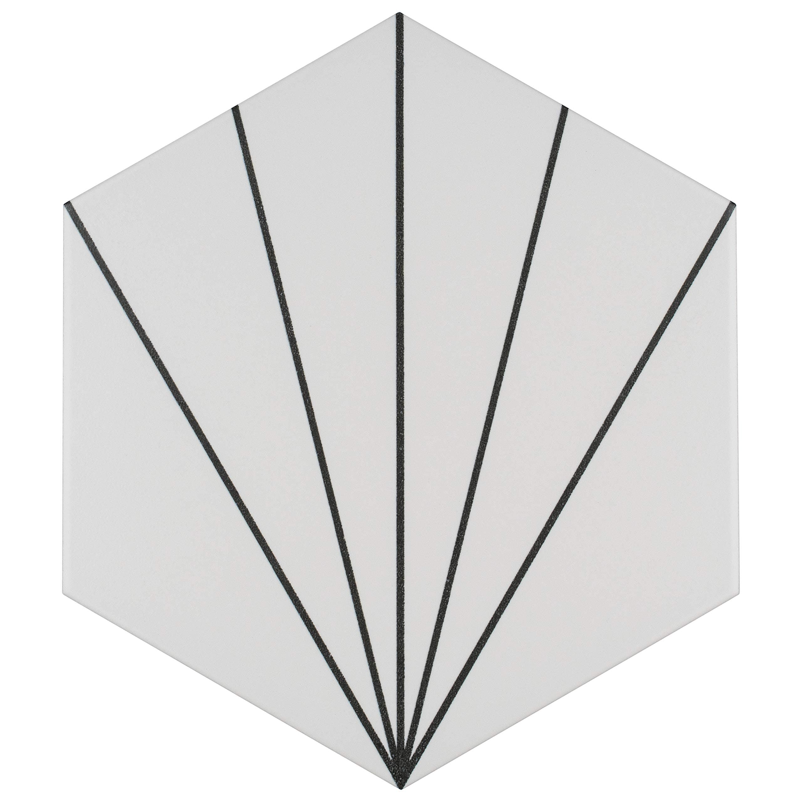 SomerTile FCDASBX Aster Hex Blanco Encaustic Porcelain Floor and Wall Tile, 25 Pieces