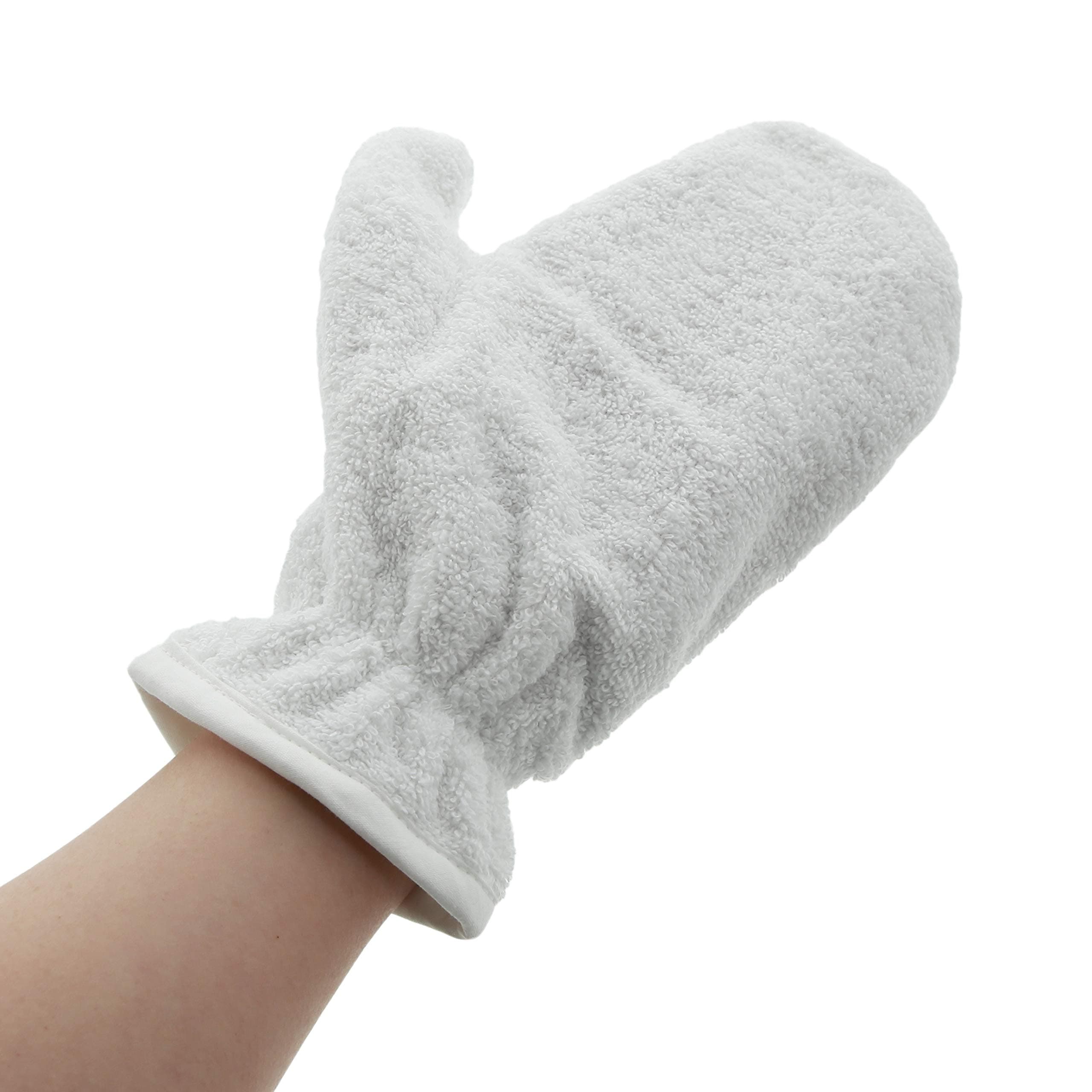 aztex 100% Cotton Towelling Mitt in White