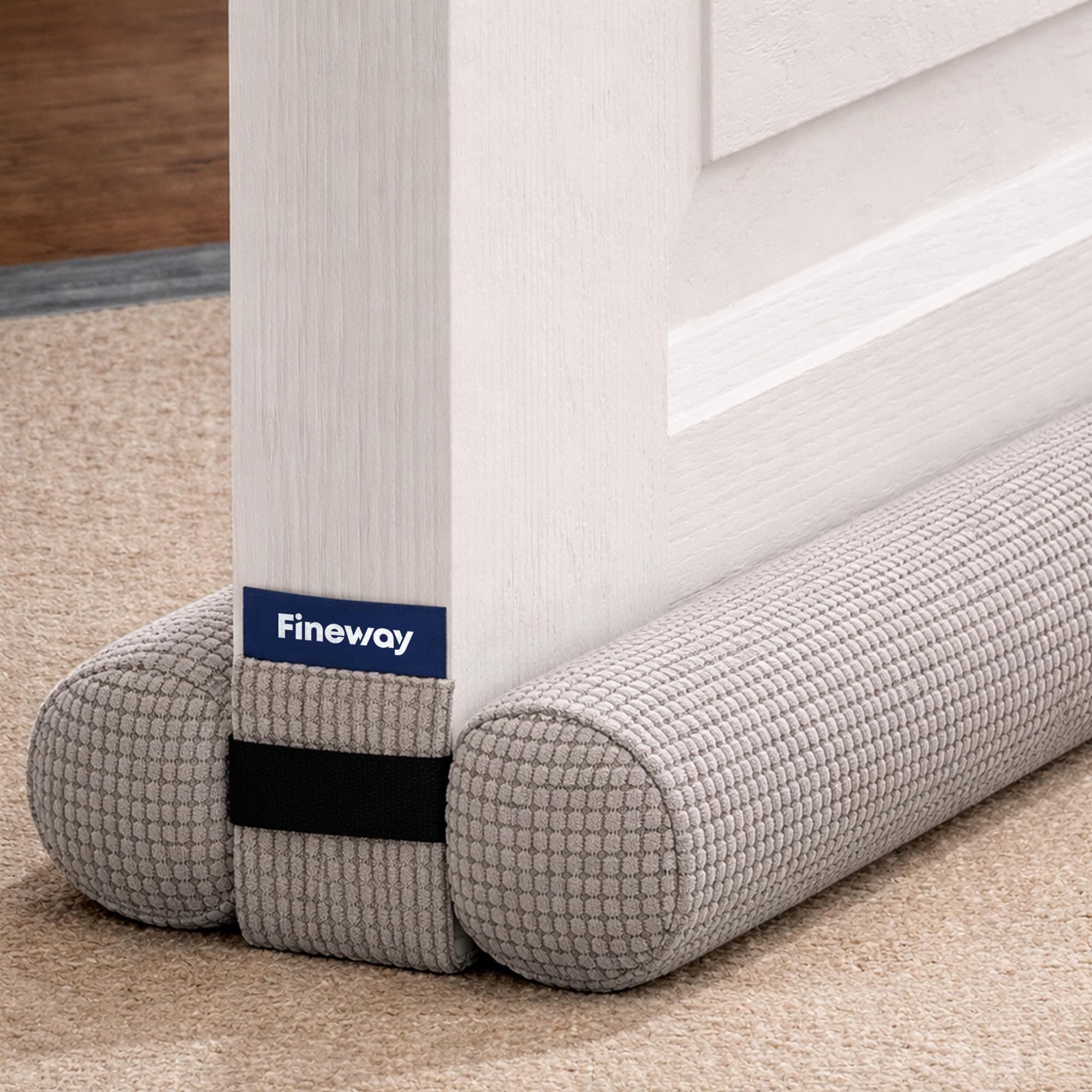 Under Door Draught Excluder for Doors - 80cm Double-Sided Interior Door Draft Excluder for Doors, Cold Air and Noise & Wind Blocker - Fits Standard UK Doorframe - Pack of 1