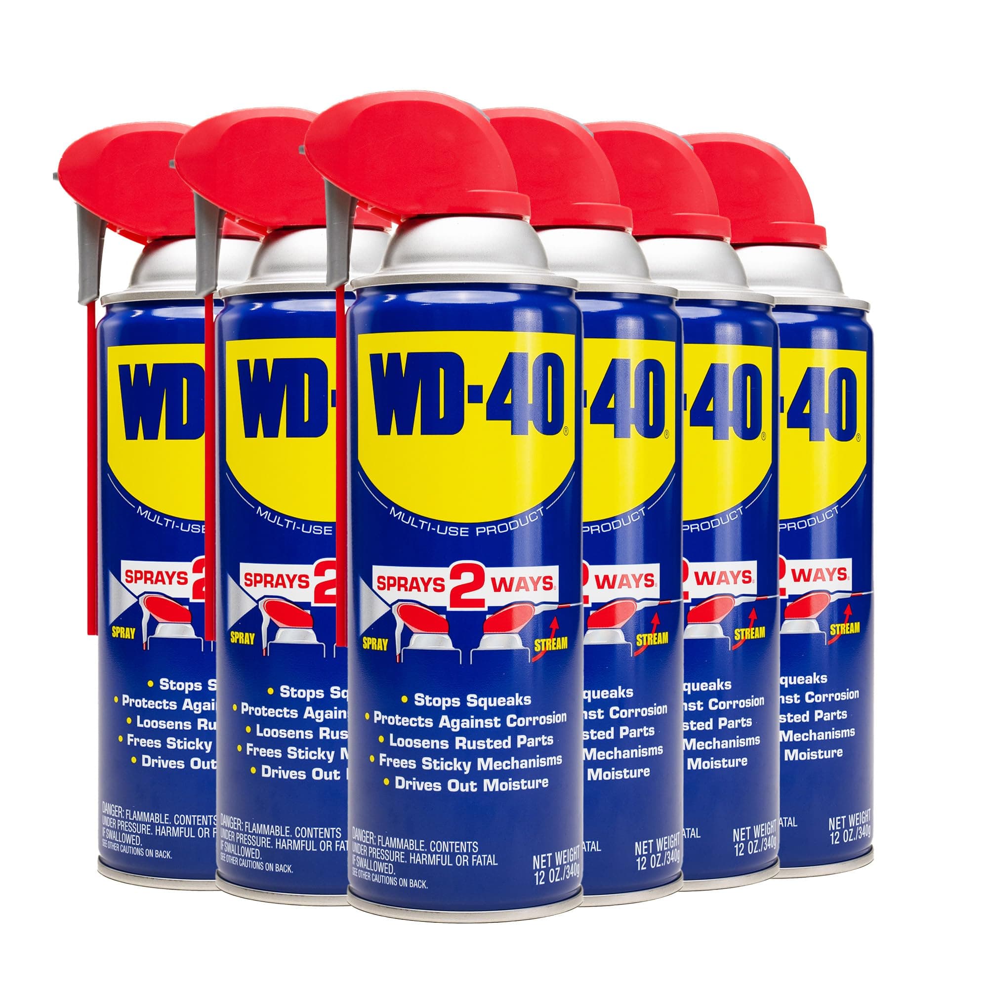 WD-40 Multi-Use Product with SMART STRAWÃ‚ SPRAYS 2 WAYS, 12 OZ [6-Pack]