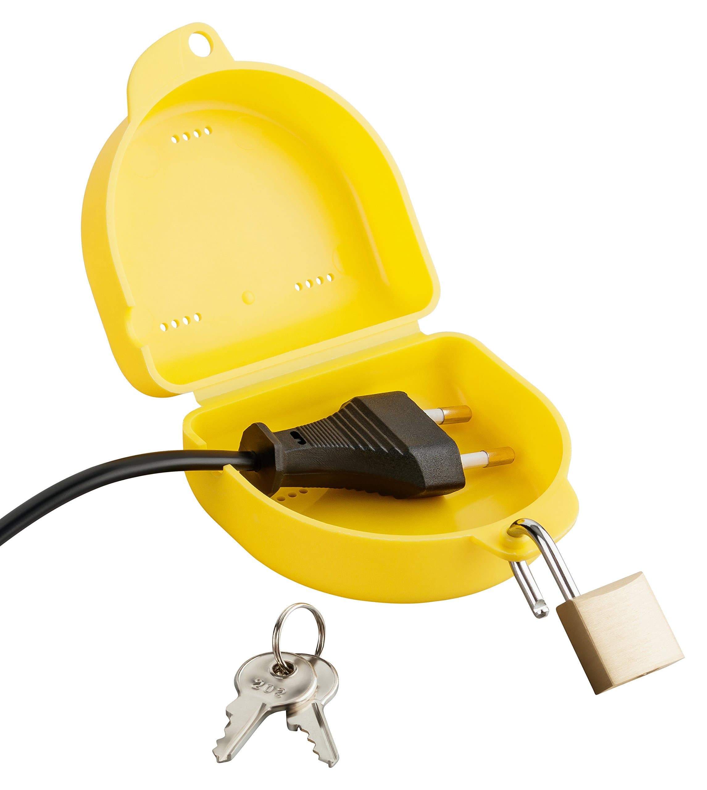 haggiy Plug Safe "Small" for Small/Flat Plugs - The Lockable Box for Small Plugs (Yellow)