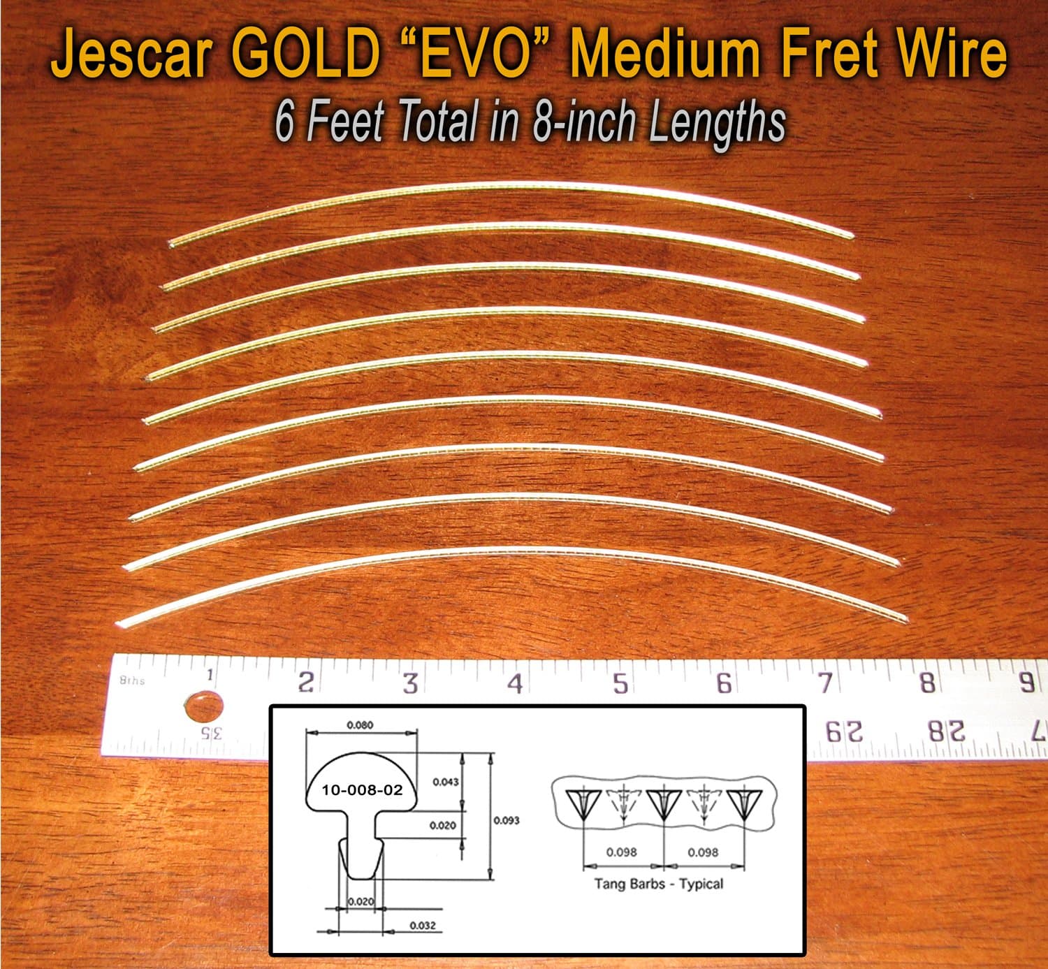 Guitar/Banjo Fret Wire - Premium GOLD EVO Medium/Medium Gauge
