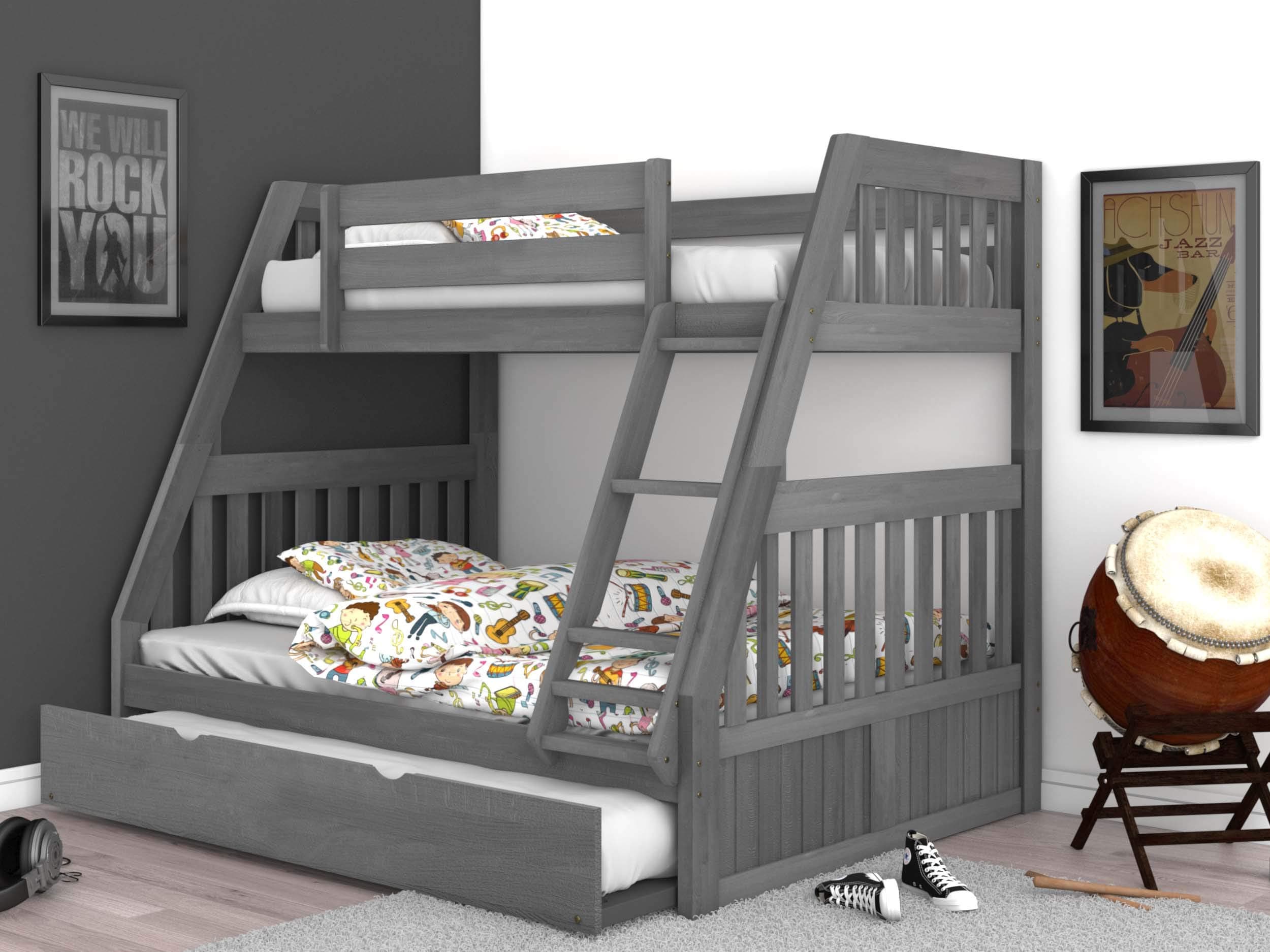 Discovery World Furniture Charcoal Twin Over Full Bunk Bed with Trundle