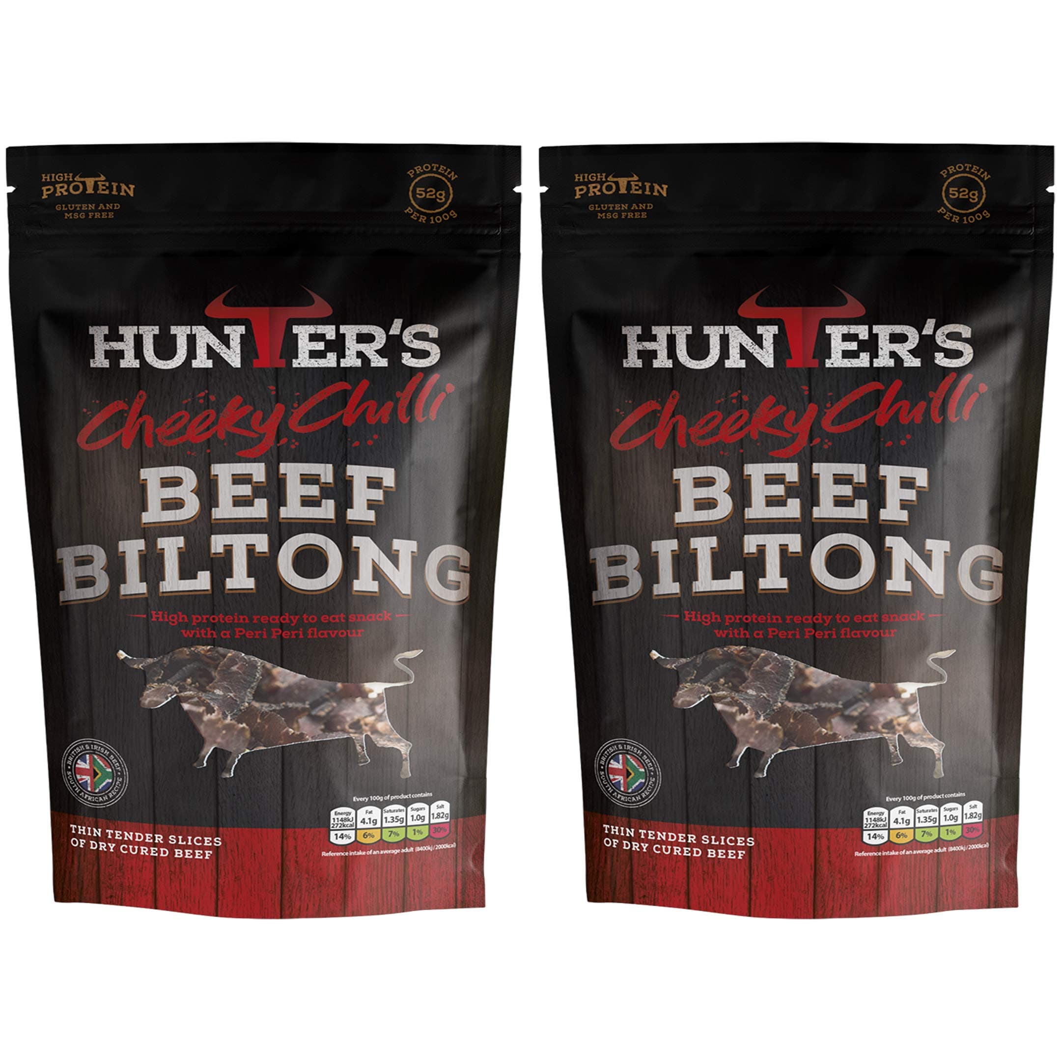 Cheeky Chilli Sliced Beef Biltong- 2 x 250g = 500 grams - 48hr Delivery