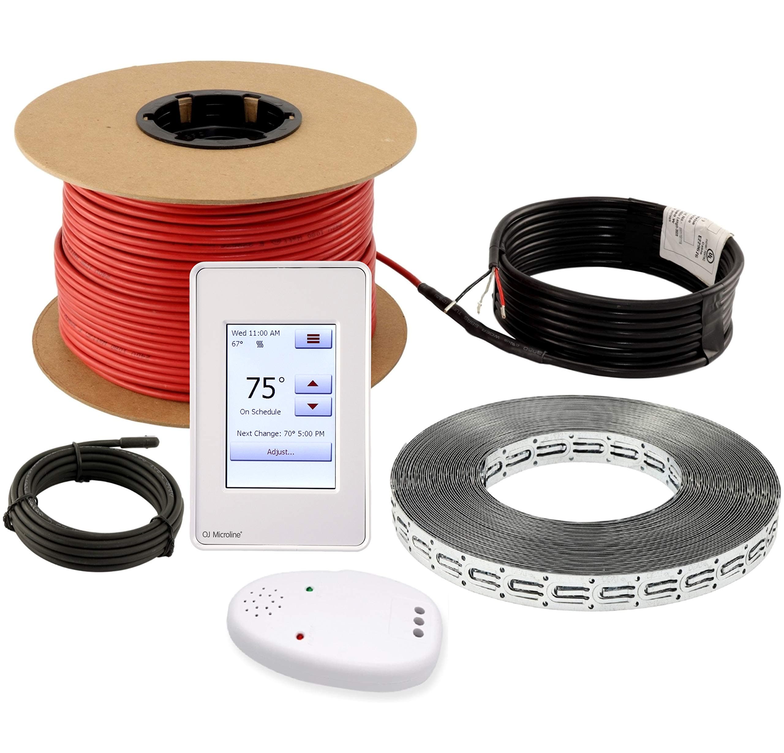 20sqft Floor Heating Cable Kit - 120v Heated Tile Floor Kit - Heated Flooring System Includes UDG4 Programmable Thermostat w/GFCI, Electric Heat Cable, Strapping, Flooring Sensor & Alarm