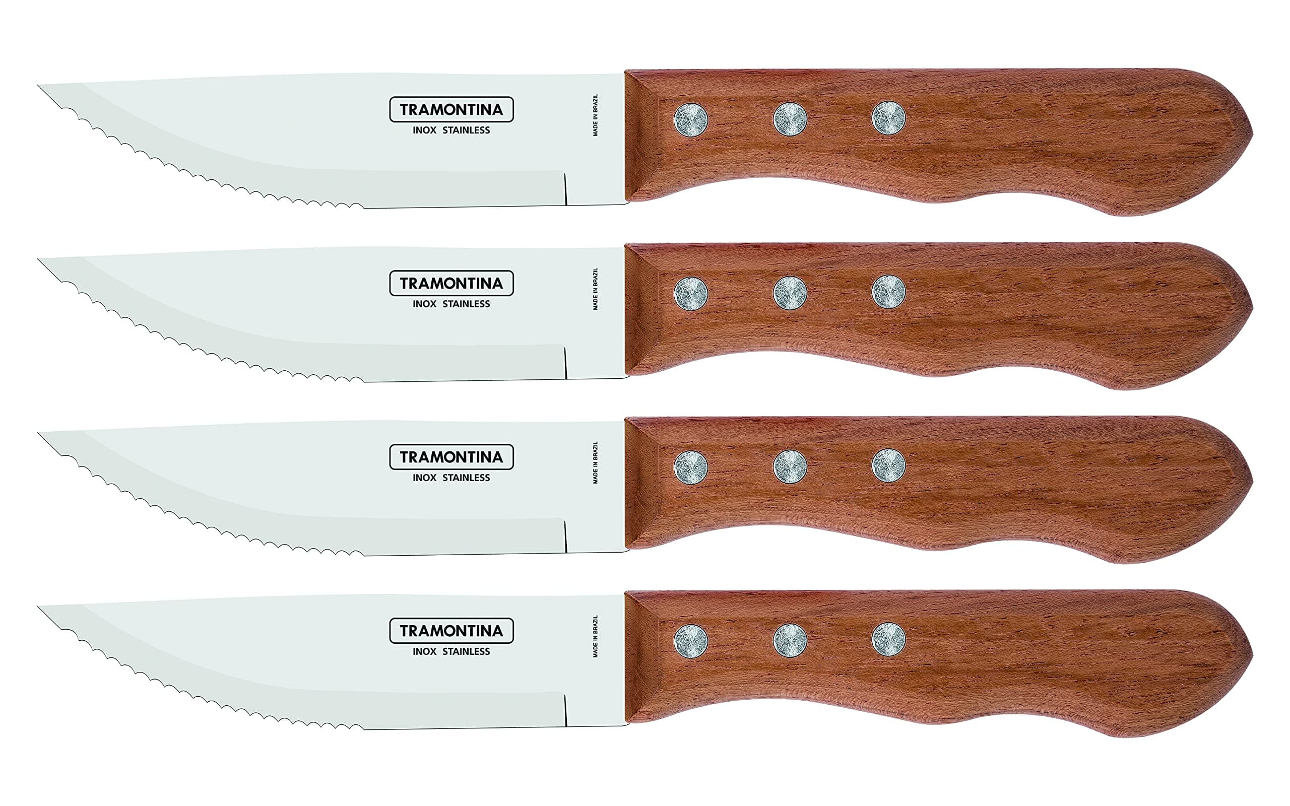 5” Jumbo Steak Knives Set of 4, Sharp Knife with Wooden Handle, ‎Camping, Kitchen, Rustic, 22399079