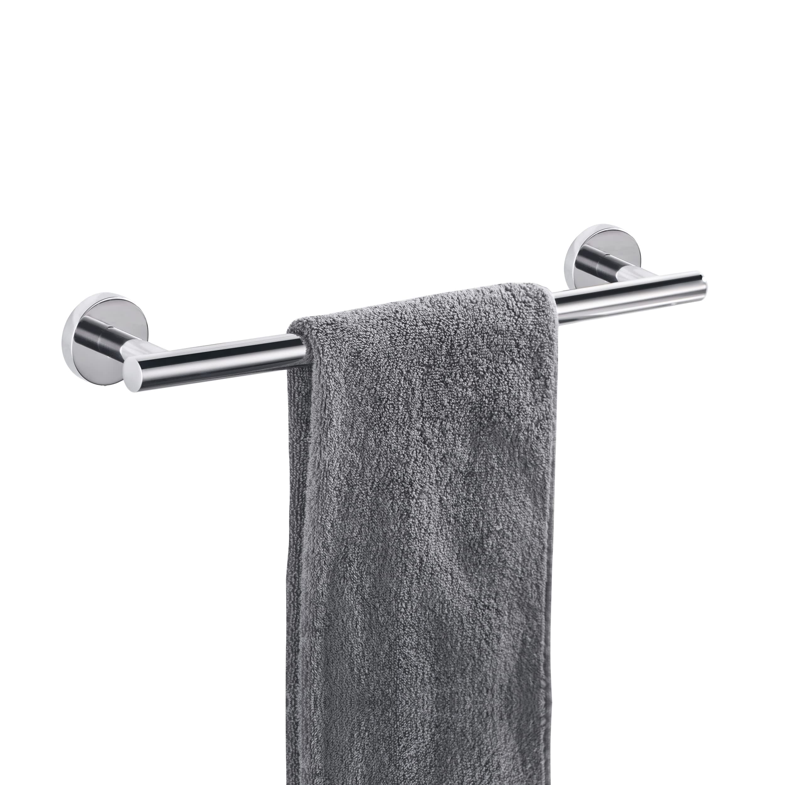 Nolimas Polished Chrome Bath Towel Bar Single Bars Towel Rack Rod Classic Wall Mounted Stainless Steel Bathroom Towel Bar Toilet Kitchen Towel Shelf Single Layer,16inch