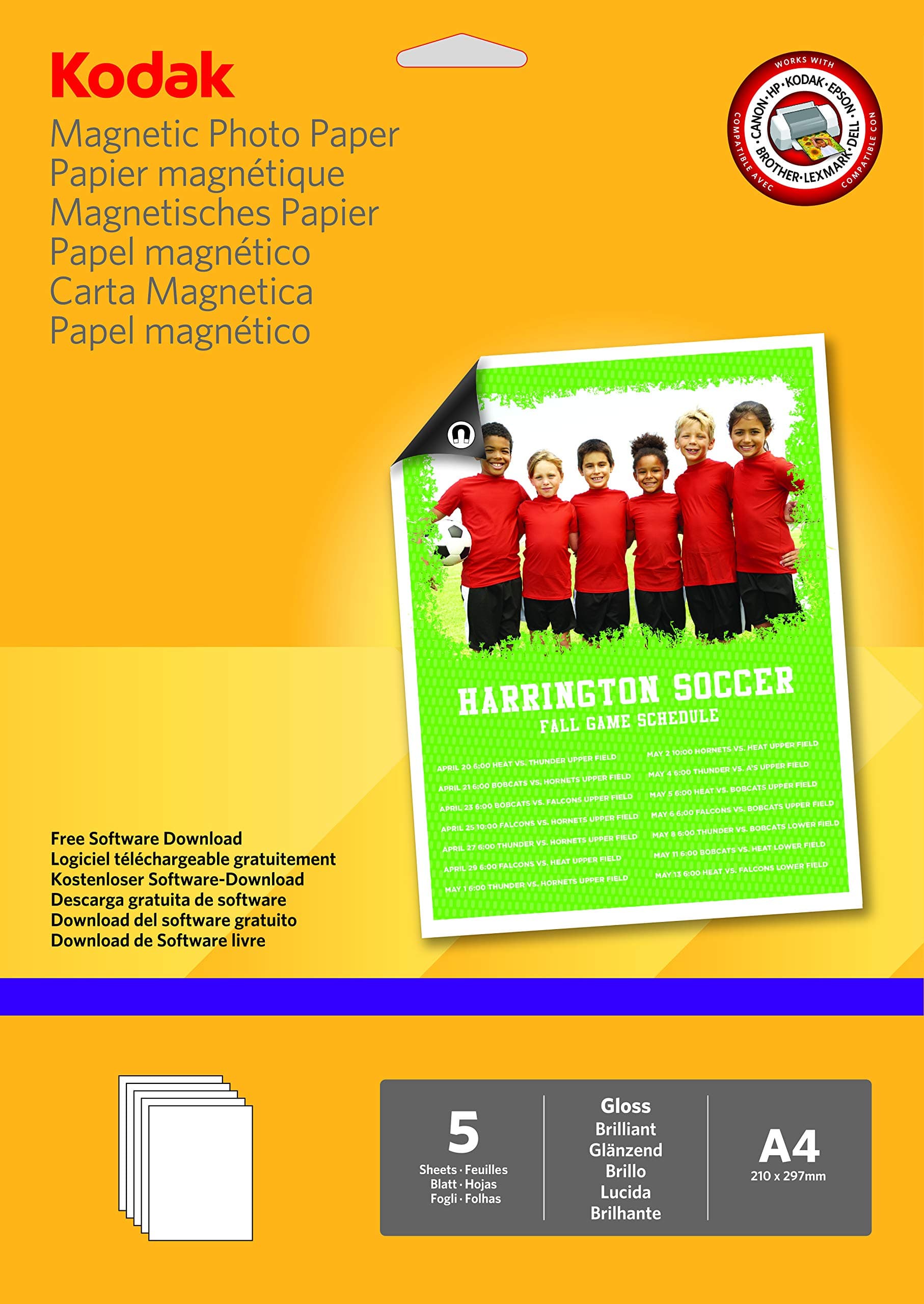 KODAK Magnetic Photo Paper A4 size 5 sheets