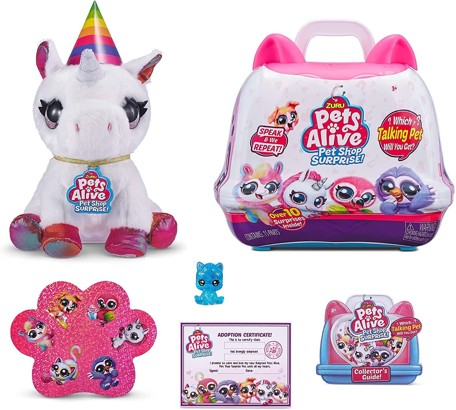 Pets Alive Pet Shop Surprise – Surprise Interactive Toy Pets with Electronic Speak and Repeat Birthday Party Unicorn by ZURU
