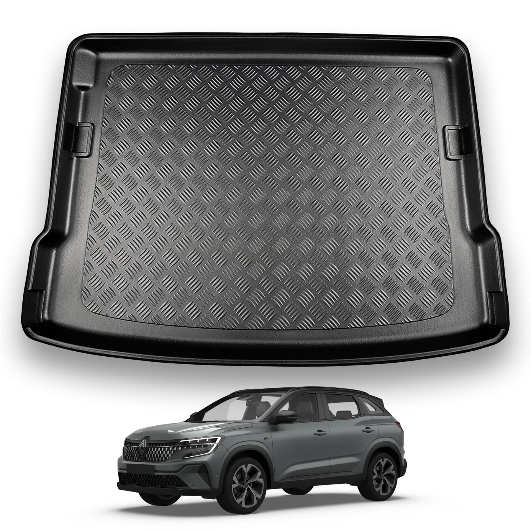 NOMAD Renault Austral (2022+) Boot Liner [Upper Boot Position] Tailored Fit Car Floor Mat Protector Non Slip Waterproof Raised Edges Compatible Custom Fit Accessory Black Dog & Pet Friendly