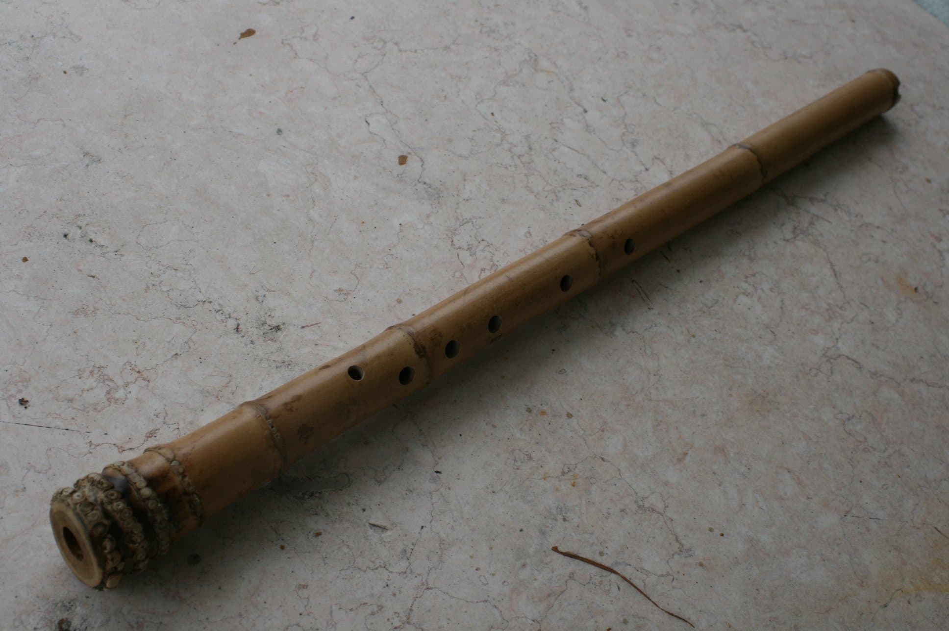 7 Hole U-shape Voicing Mouthpiece Dongxiao Bamboo Flute w. Root End. G Key Zen Instrument