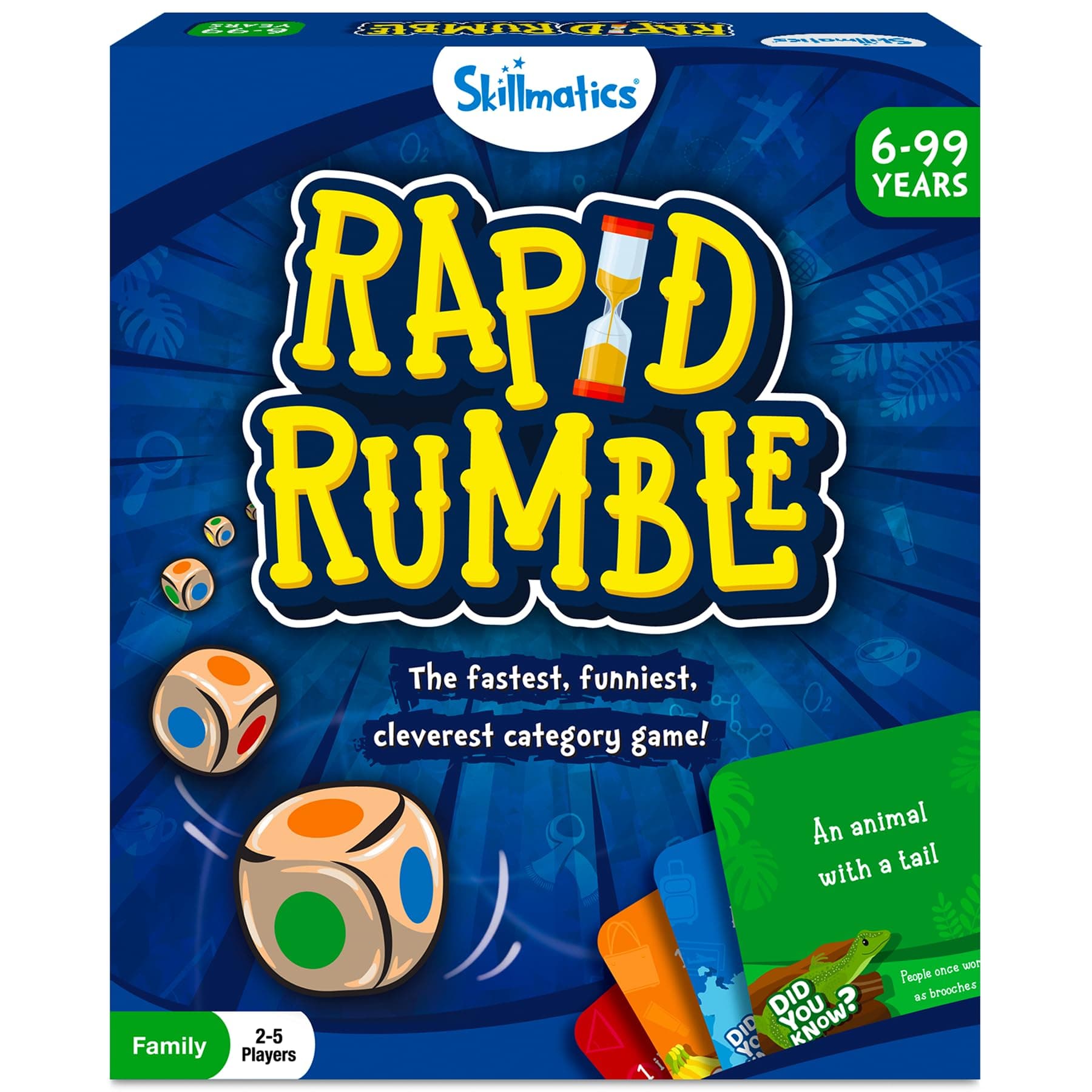 Skillmatics Rapid Rumble - Fast-Paced Board Game for Kids, Teens & Adults, Fun for Family Game Night & Educational Toy, Quick-Thinking Card Game, Gift for Ages 6, 7, 8, 9 & Up