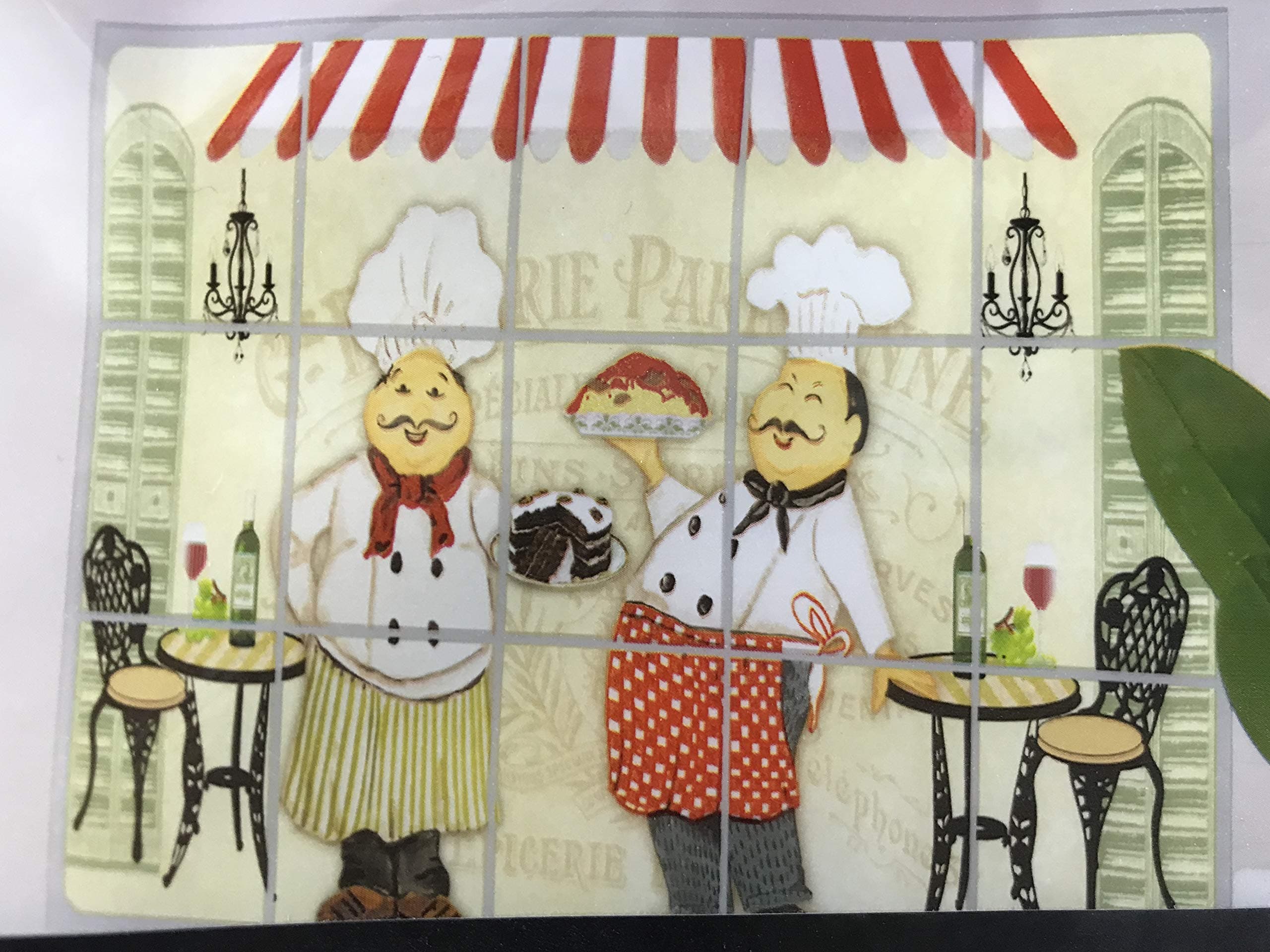 Fat Happy Chef Foil Backsplash Wall Sticker-Window Mural for Nursery, Kitchens, Dorms, Living Rooms, Kitchen, Office, Wall Stickers17.7 in. (45 cm x 75 cm) Autocollant Mural
