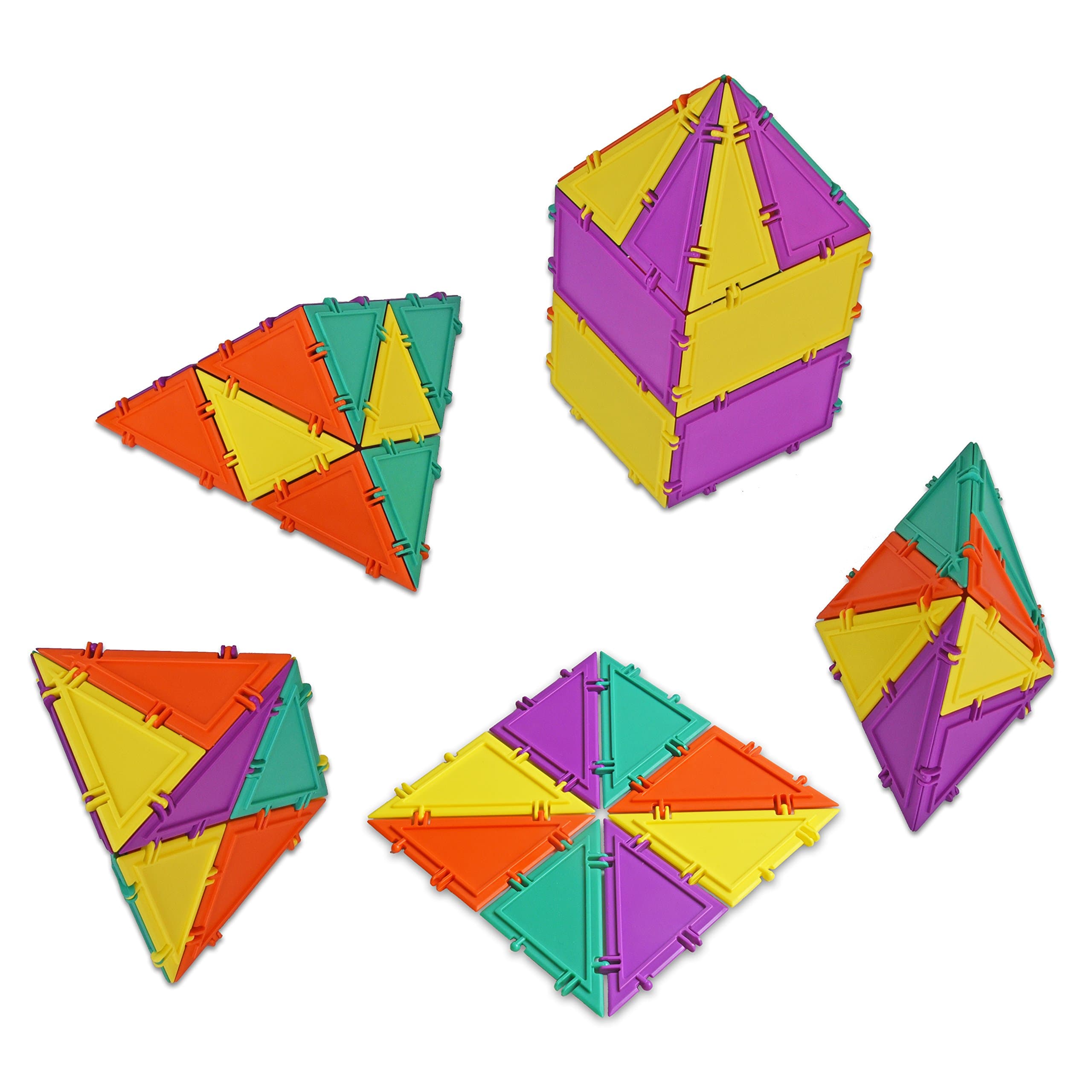 - 3D Building Set for Learning Math, Includes Many Online Activities,32-pc, Made in USA (Triangle/Rectangle)
