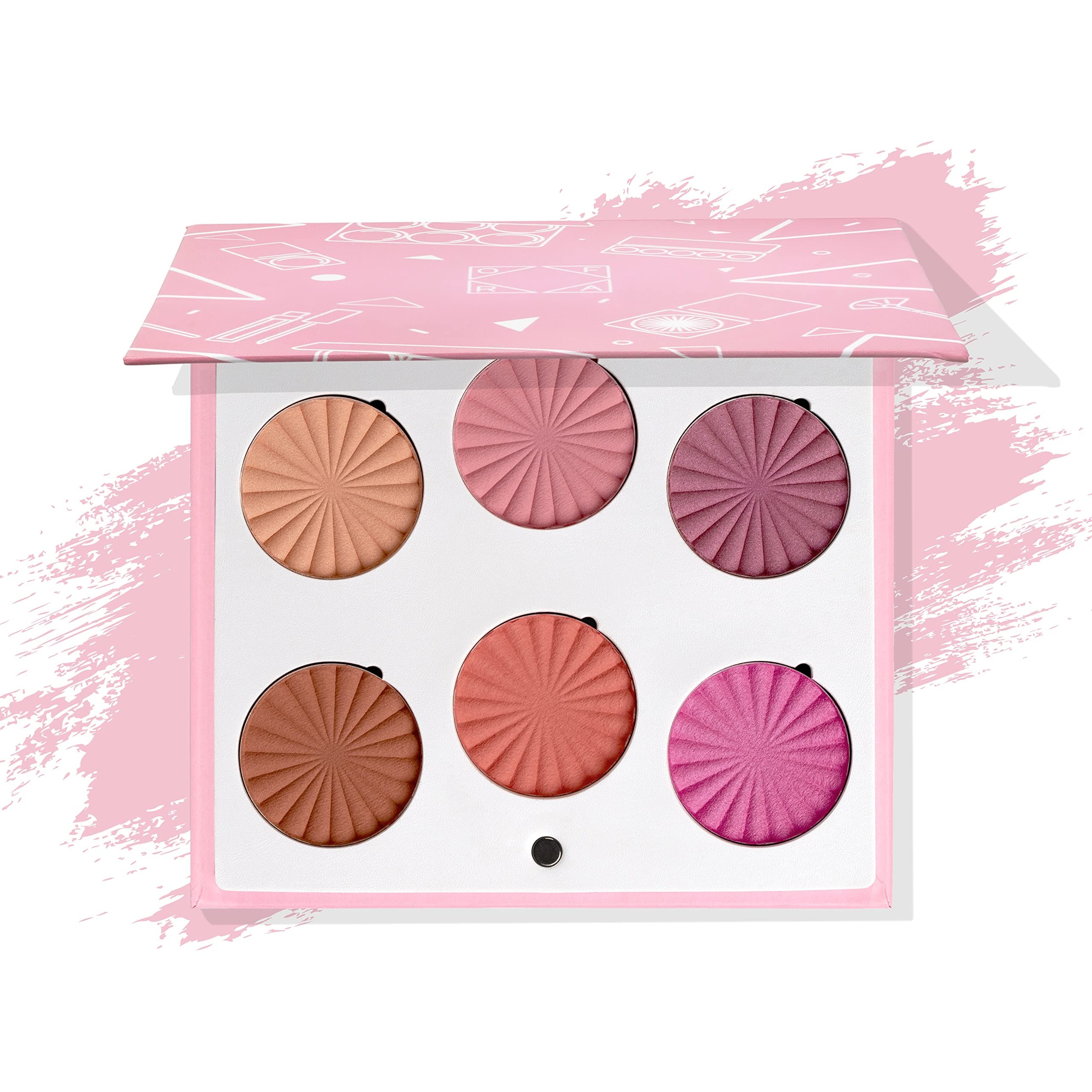 Mini Mix Face Palette Blushful - Blush Palette for Cheeks - 6 Pigmented Pressed Powder Shades - Travel-Friendly and Cruelty-Free Face Makeup Palette - Refillable Pans