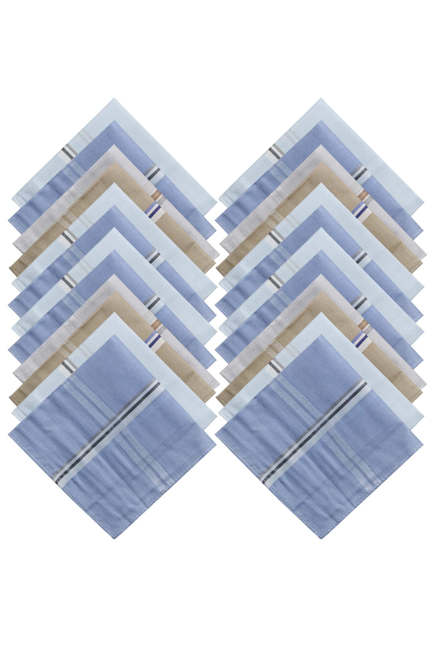 Luxxio Multi Color Subtle Design Soft Cotton Handkerchief for Men (Pack of 12 pcs)