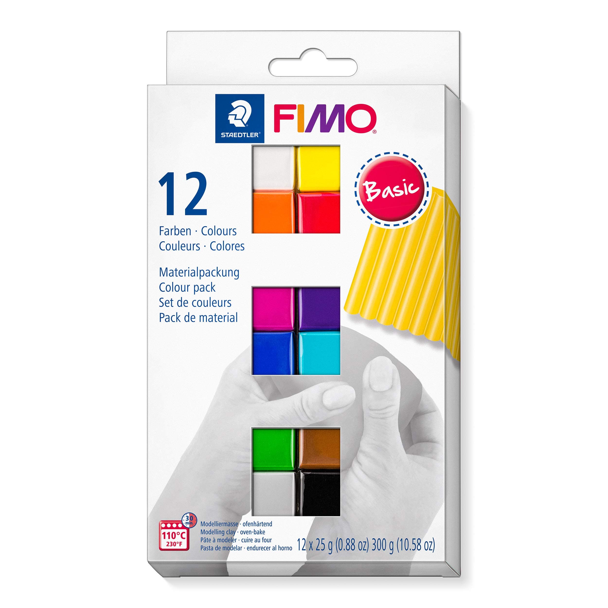STAEDTLER FIMO Soft Oven Bake Polymer Clay: Set of 12 Assorted Colors (25g Each) - Non-Toxic Clay for Modeling, Jewelry, Sculpting - Adult Arts and Crafts & Hobbies
