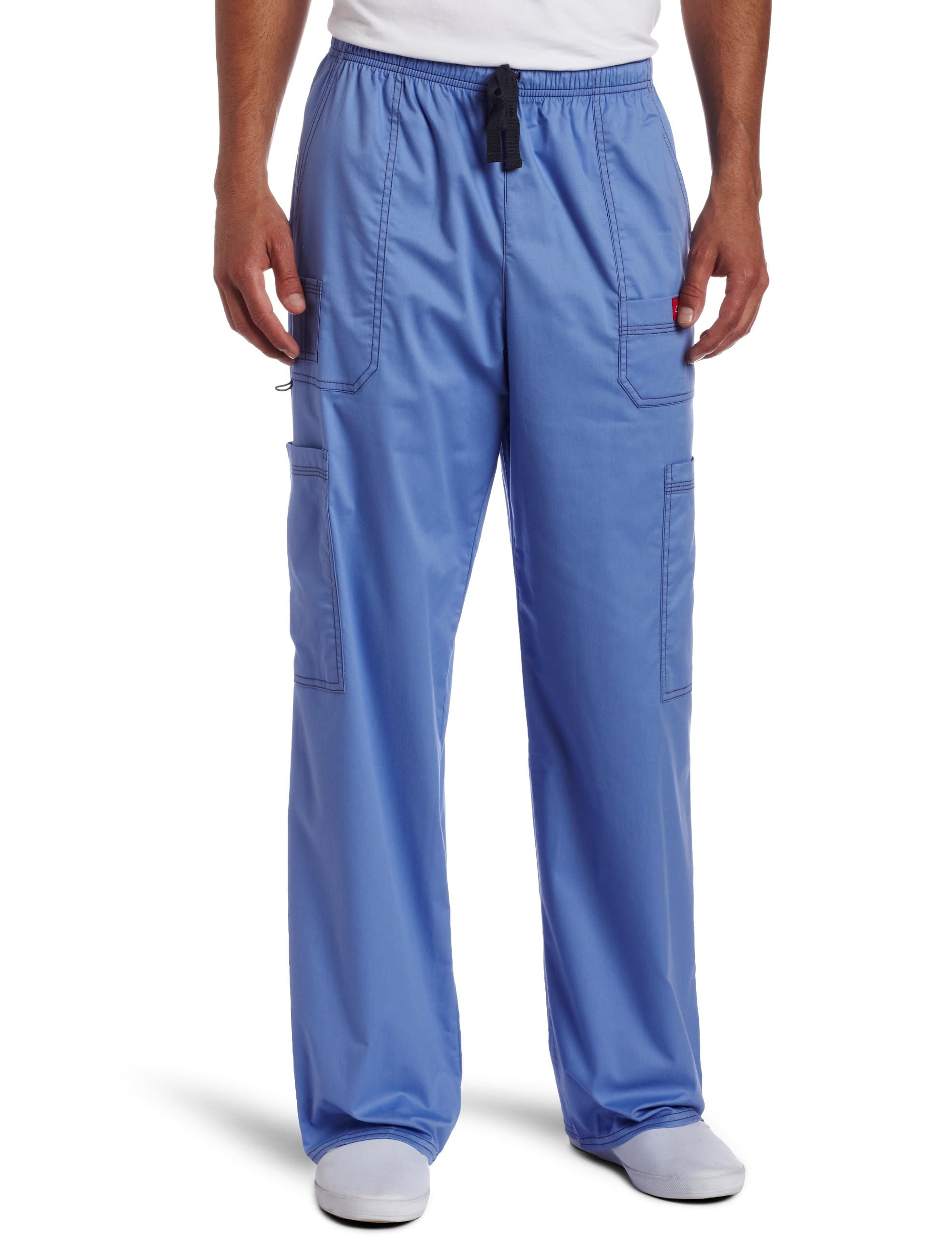 Men's GenFlex Utility Drawstring Cargo Scrubs Pant - Blue - X-Small