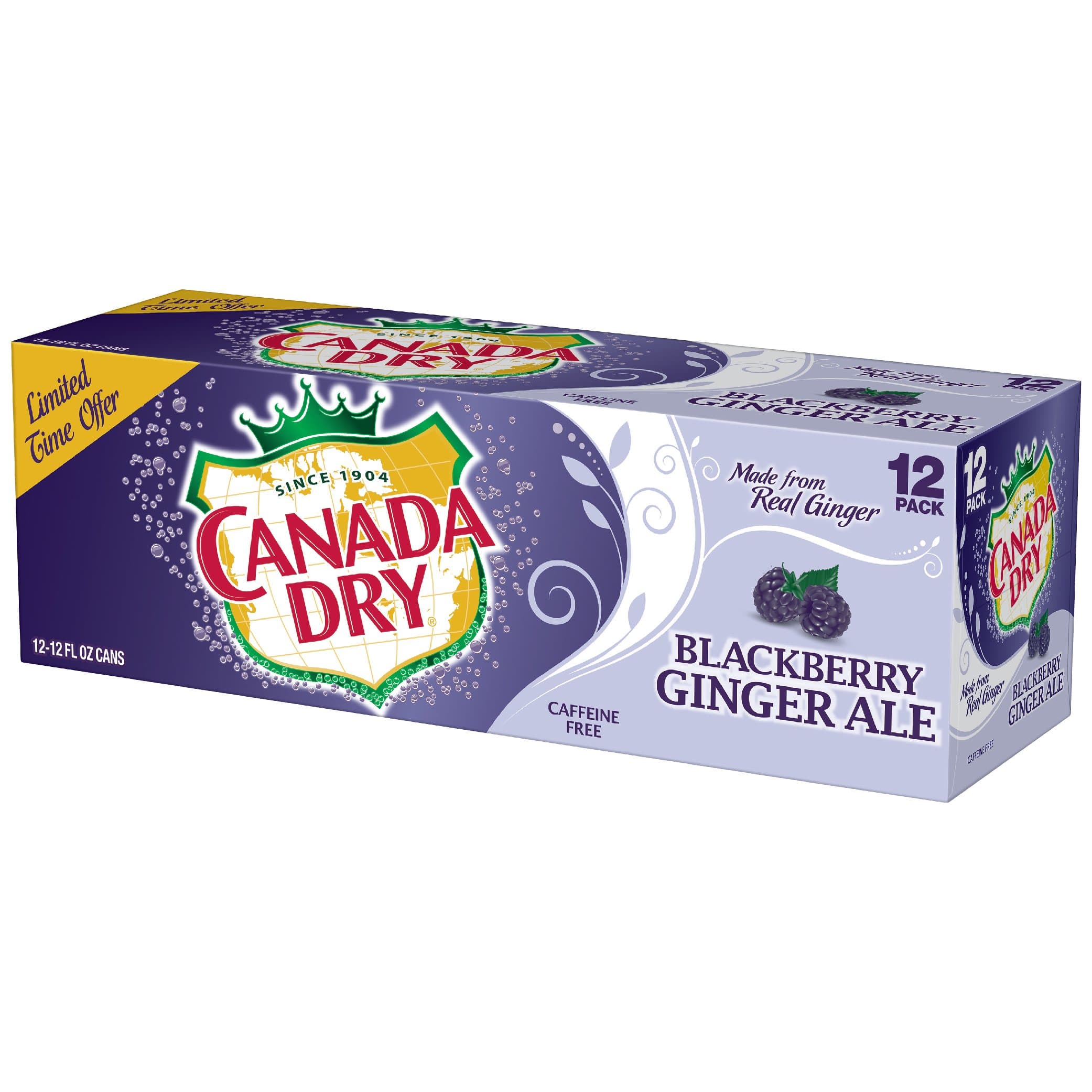 Canada Dry BlackBerry Ginger Ale 12-12 fl oz (Pack of 24)
