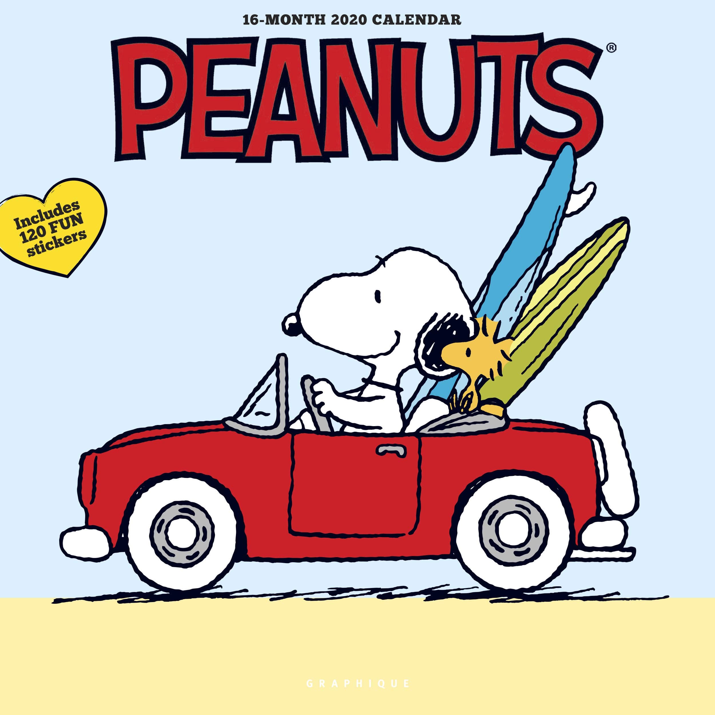 Graphique Peanuts Happiness Is Wall Calendar - 16-Month 2020 Calendar, 12"x12" w/ 3 Languages, 4-Month Preview, & Marked Holidays