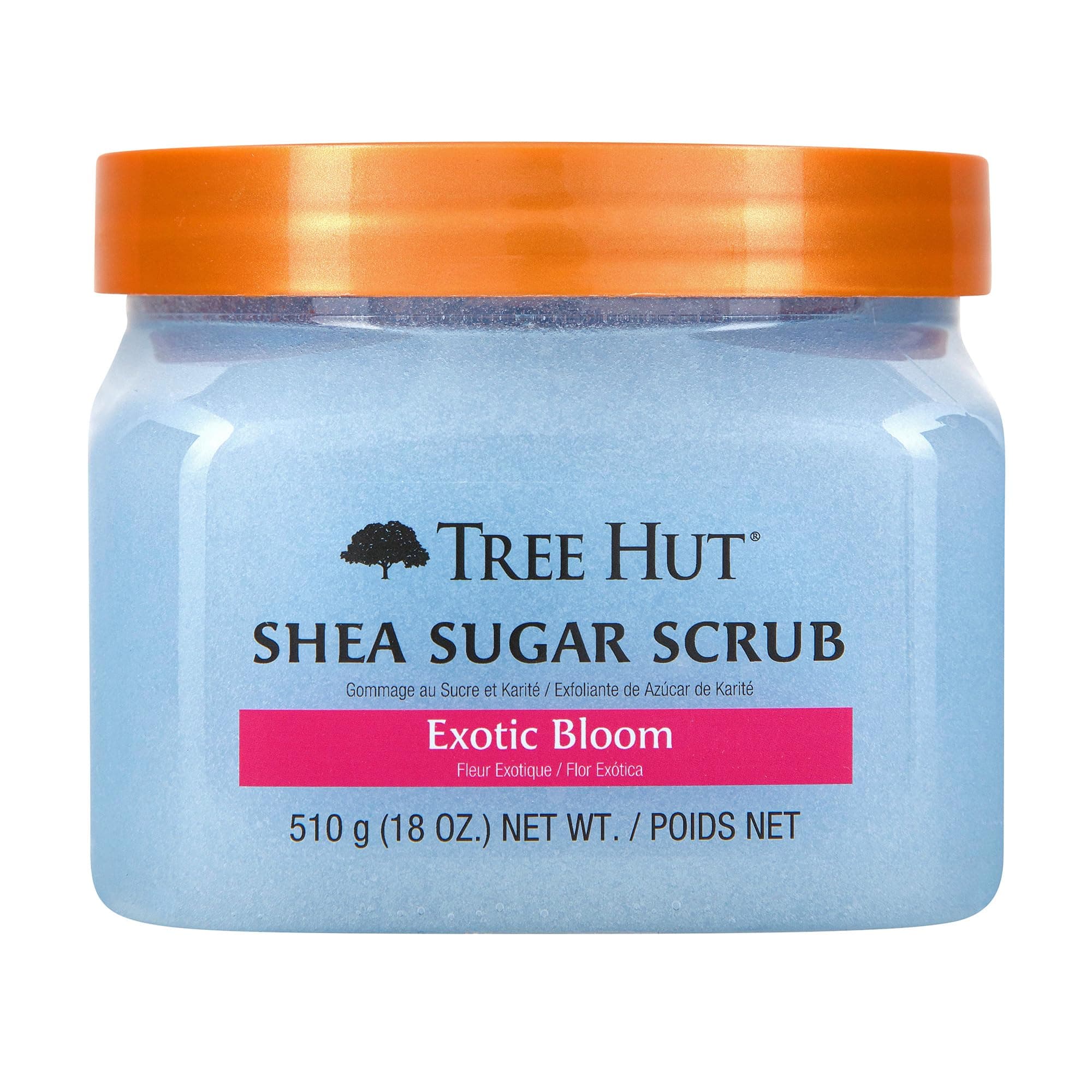 Shea Sugar Scrub Exotic Bloom, 18oz, Ultra Hydrating and Exfoliating Scrub for Nourishing Essential Body Care